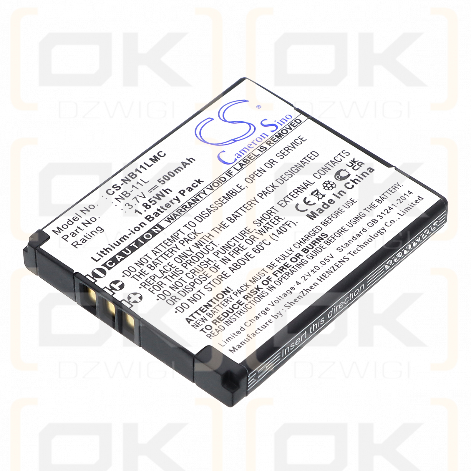 Canon IXUS 147 / NB-11L 500 мАч Li-ion 3,7 В (Cameron Sino)