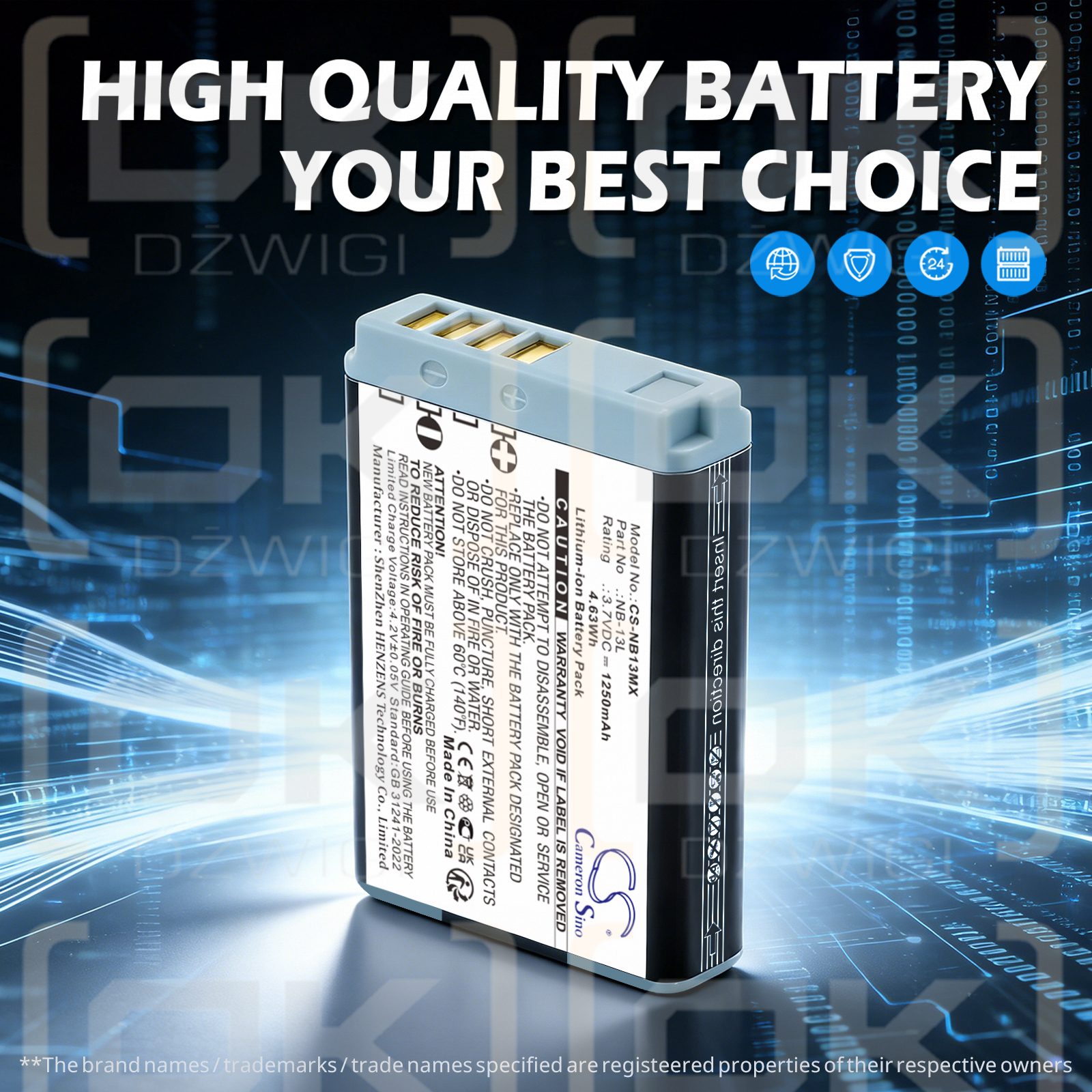 Canon PowerShot SX740HS / NB-13L 1250 mAh Li-ion 3.7 V (Cameron Sino)