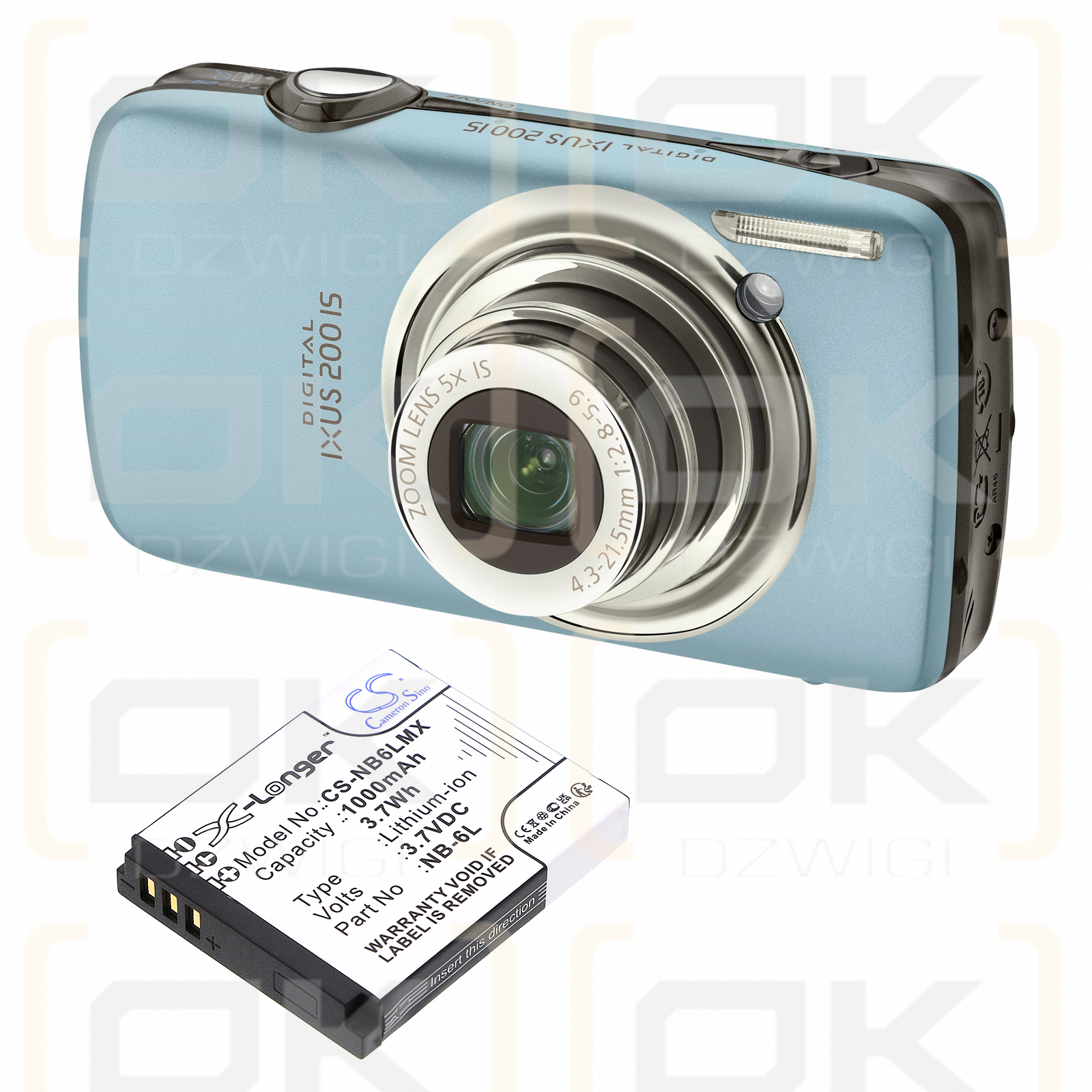 Canon PowerShot S200 PC2007 / NB-6L 1000mAh Li-ion 3.7V (Cameron Sino)