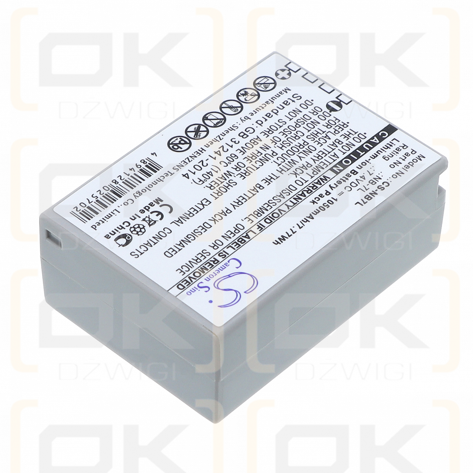 Аккумулятор Canon PowerShot G12 / NB-7L 1050 мАч Li-ion 7,4 В (Cameron Sino)