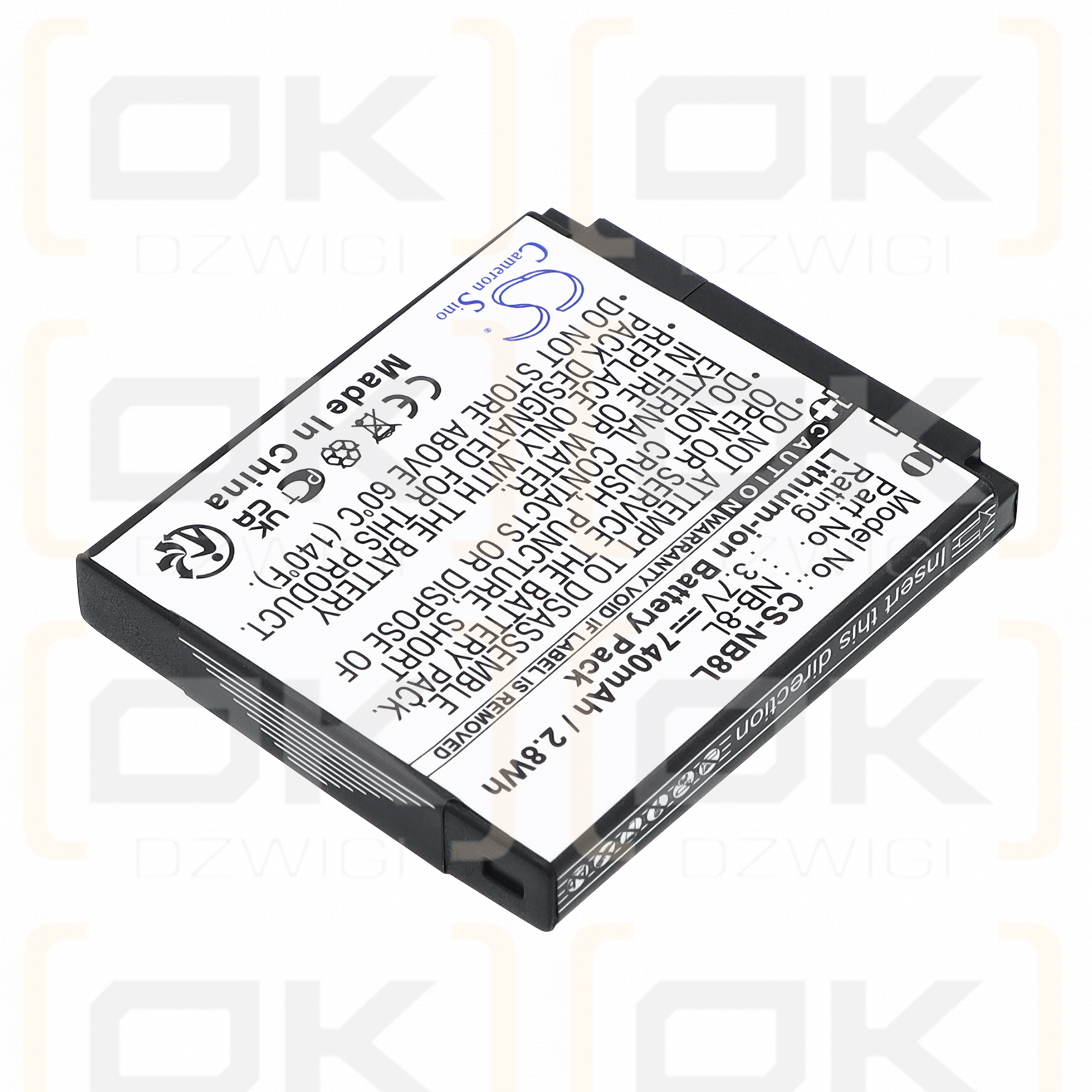 Replacement battery for Canon Li-ion 740mAh (Cameron Sino)