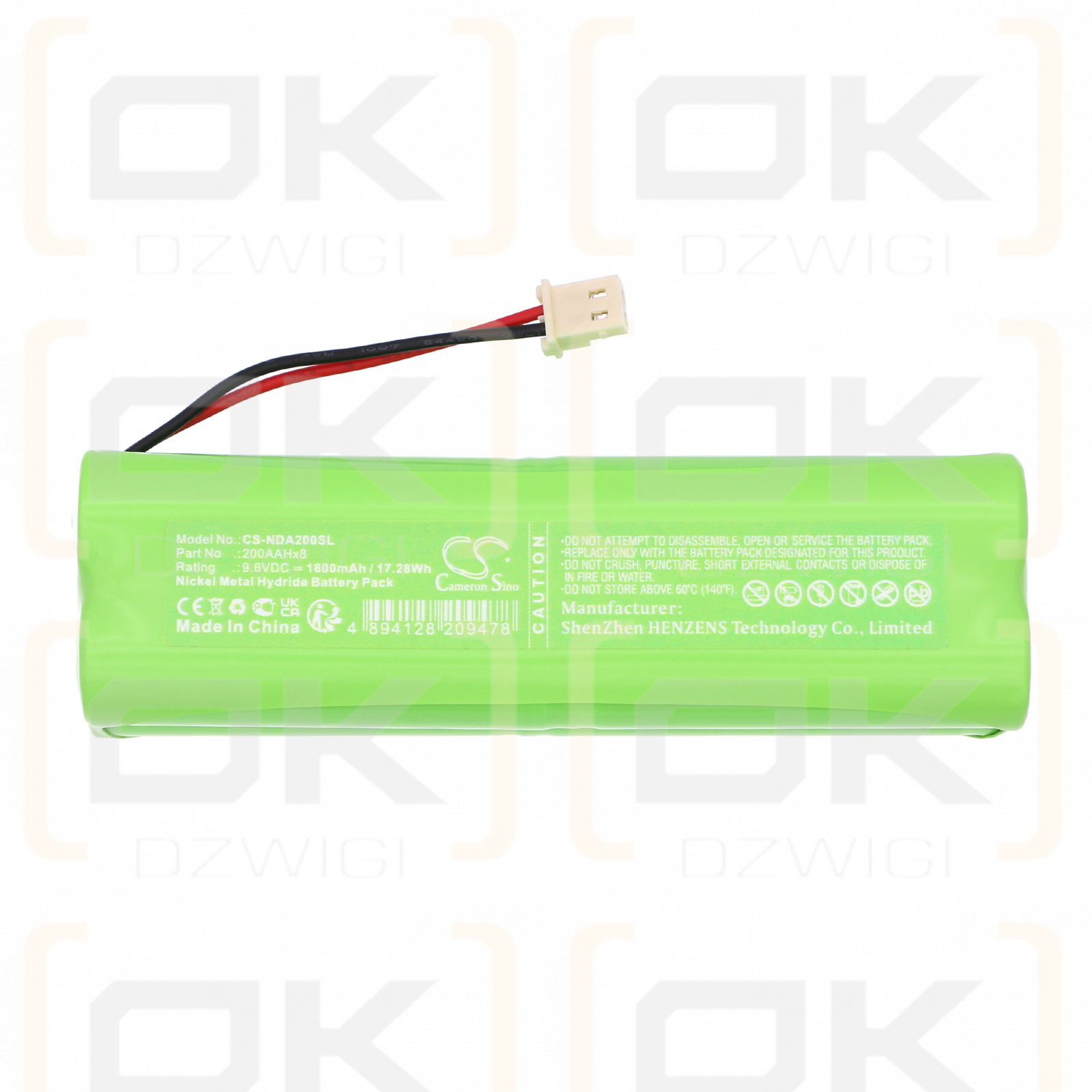 intern NDE-A02 / 200AAHx8 1800mAh Ni-MH 9.6V (Cameron Sino)