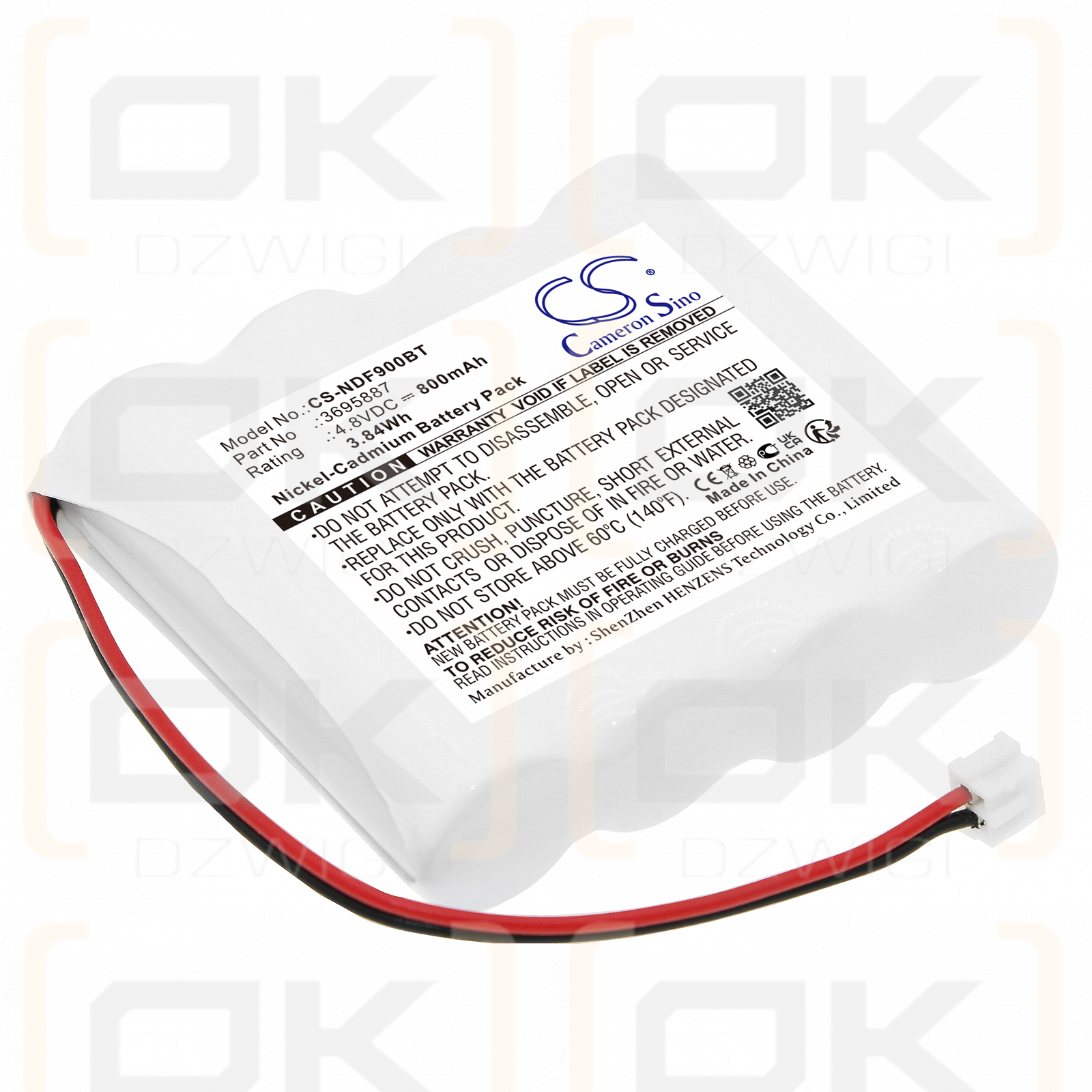 Indexa Repeater 9000FR 35516 / 3695887 800mAh Ni-CD 4.8V (Cameron Sino)