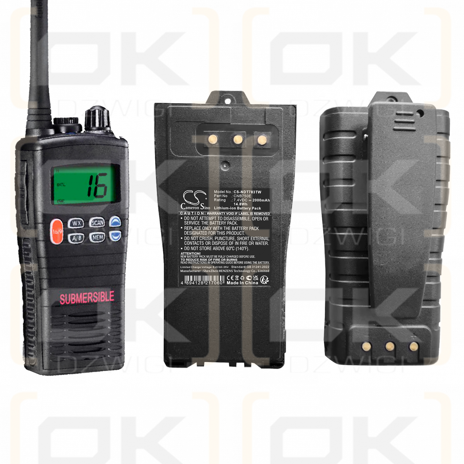 Entel HT783E / CNB750E 2000mAh Li-ion 7.4V (Cameron Sino)