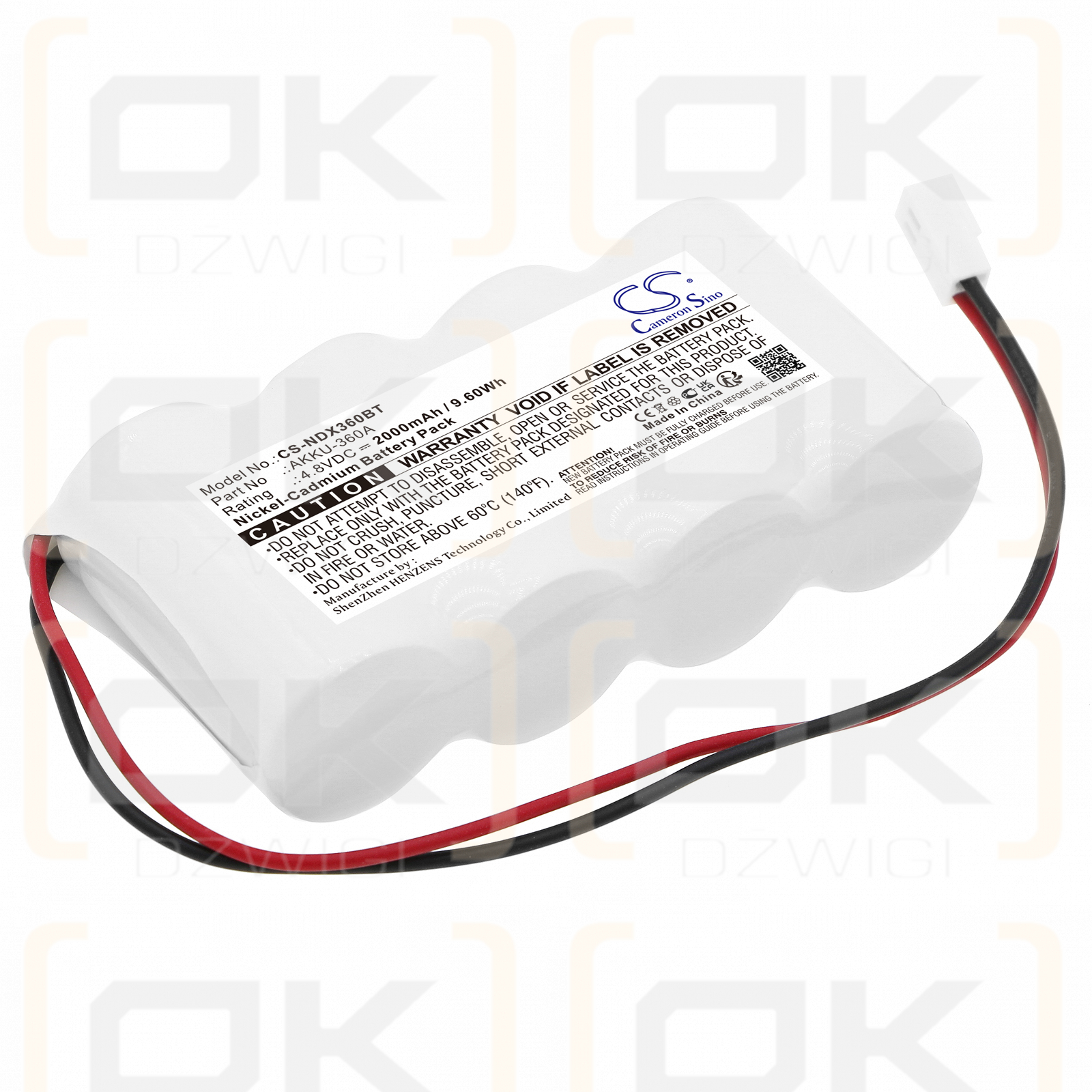 Indexa 9000ASD / AKKU-360A 2000mAh Ni-CD 4.8V (Cameron Sino)