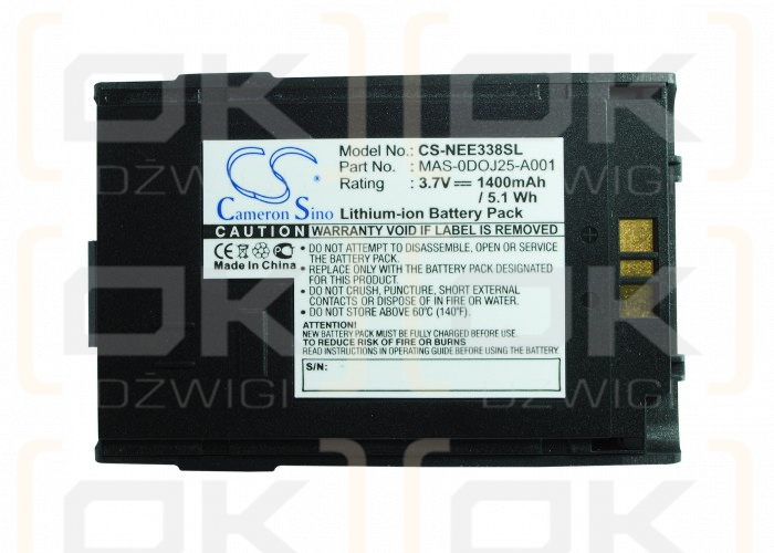 NEC E338 / MAS-0DOJ25-A001 1400 mAh Li-Ion 3,7 V (Cameron Sino)