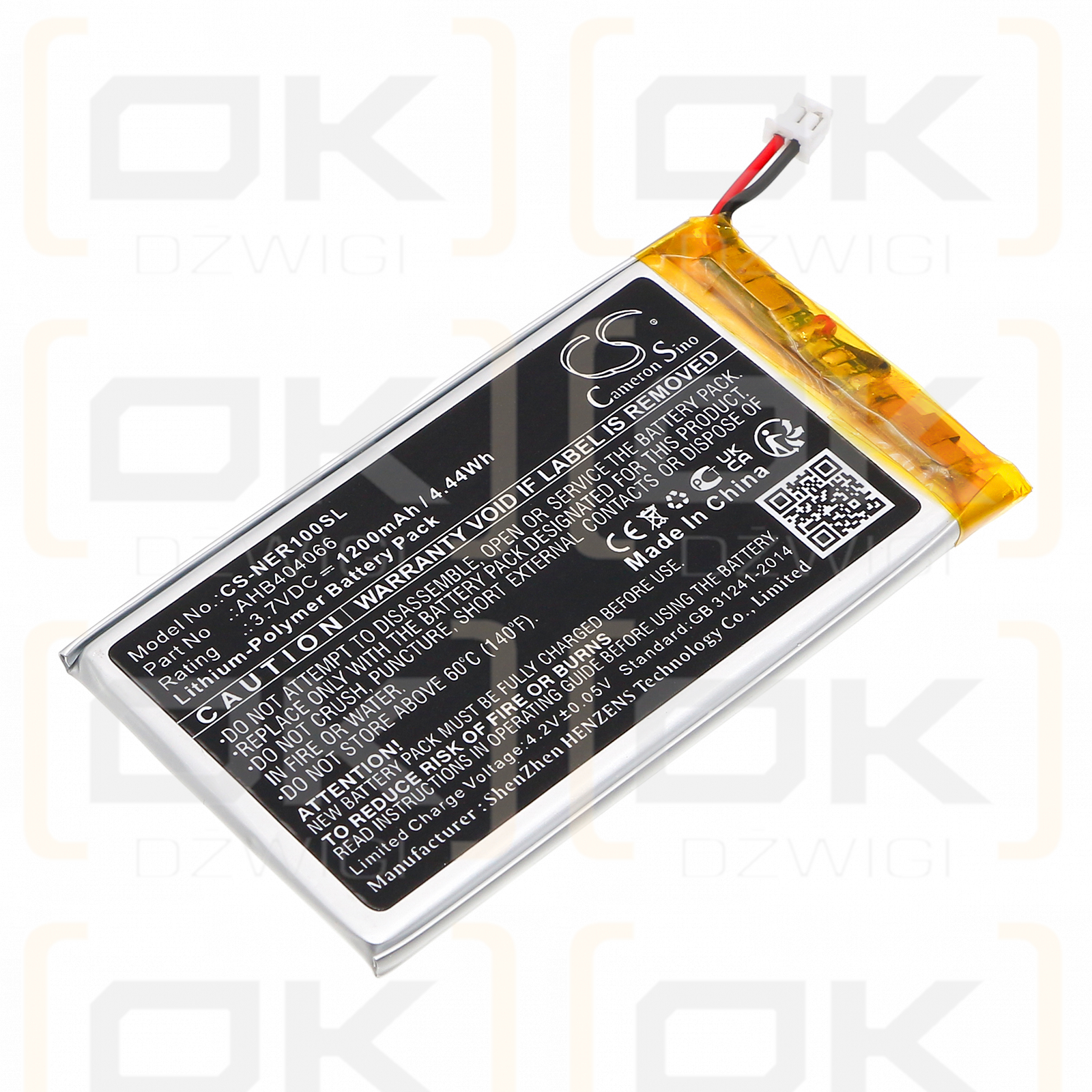 Neeo NE-RMT / AHB404066 1200mAh Li-Polymer 3.7V (Cameron Sino)