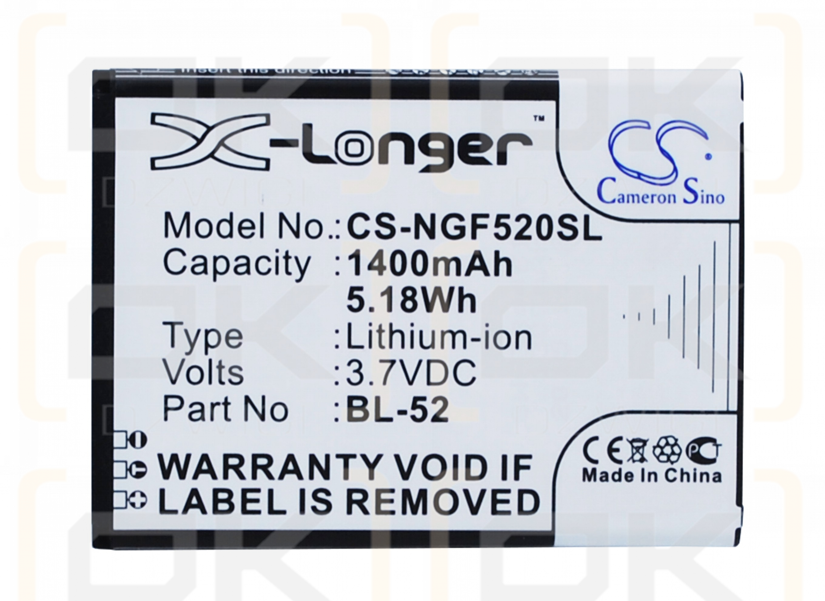 NGM Forward Young / BL-52 1400 mAh Li-Ion 3,7 V (Cameron Sino)