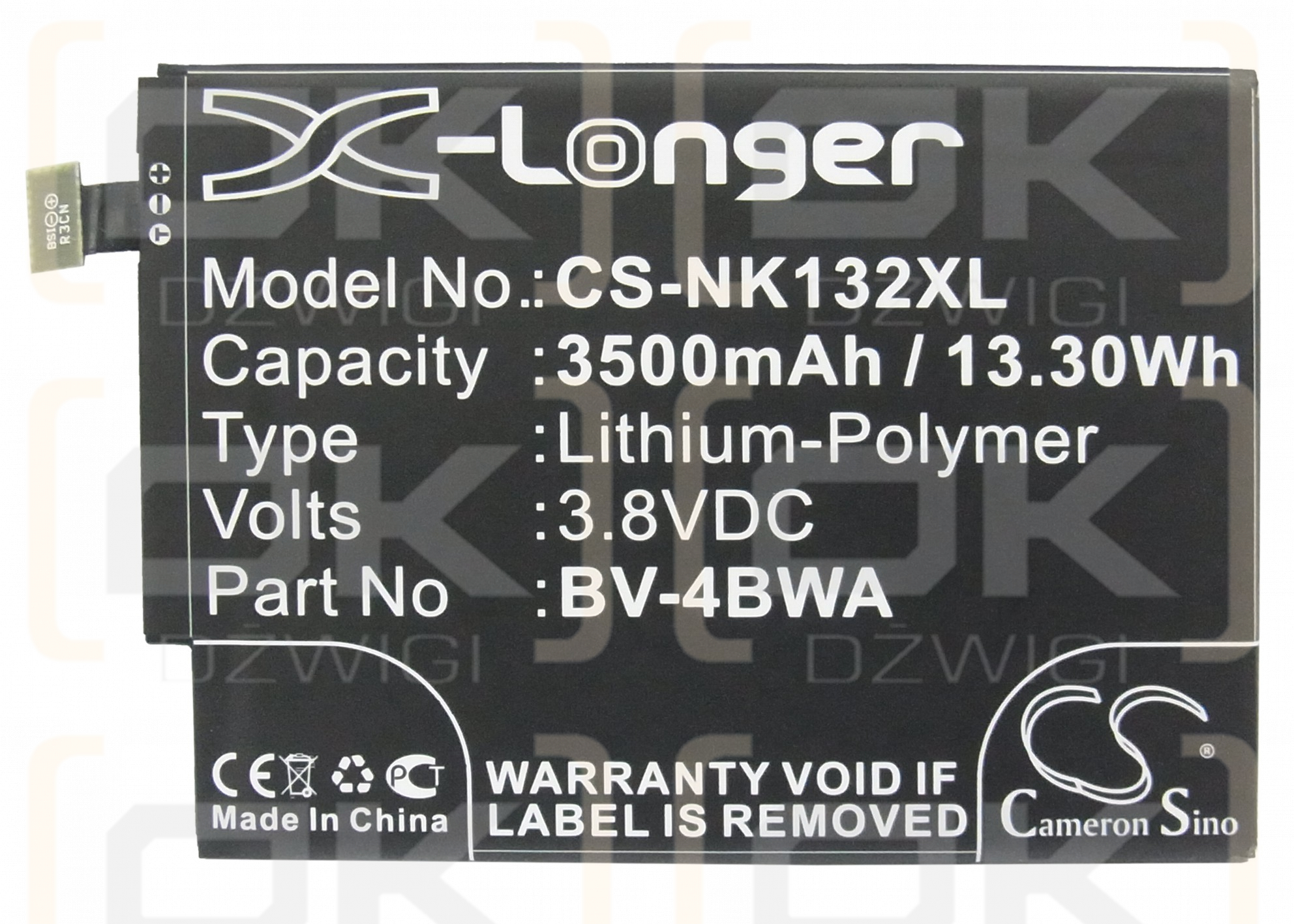 Microsoft Lumia 1320 / BV-4BWA 3500 mAh Li-Polymer 3,8 V (Cameron Sino)