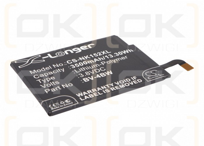 Nokia RM-940 / BV-4BW 3500mAh Li-Polymer 3.8V (Cameron Sino)