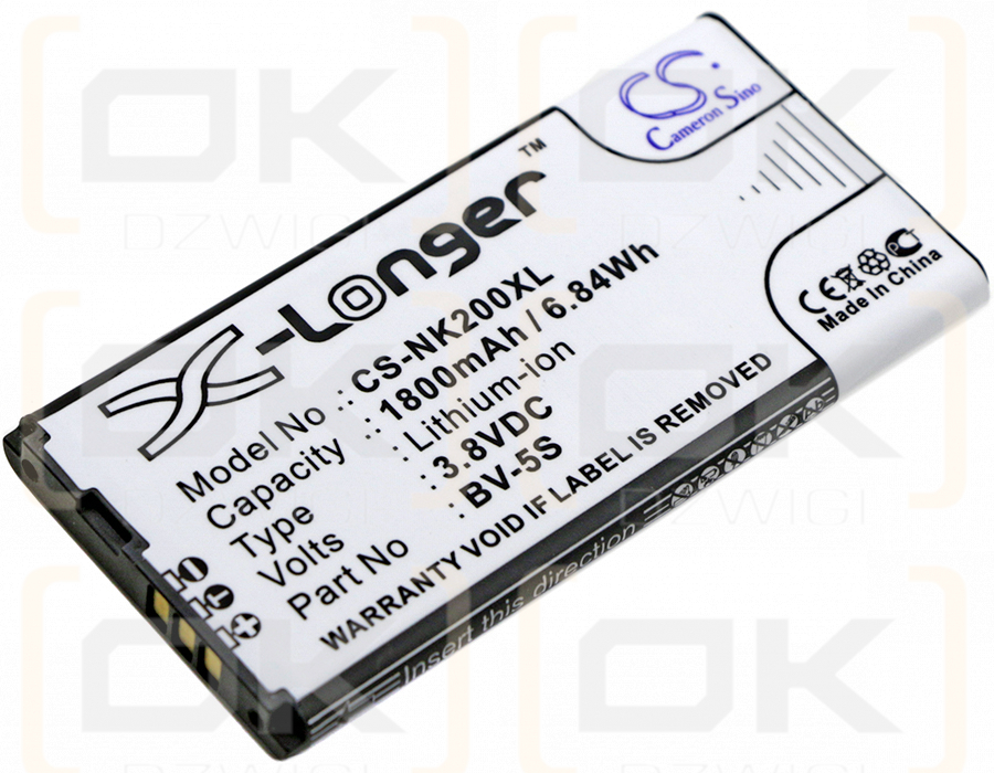 Nokia RM-1013 / BV-5S 1800 mAh Li-Ion 3,8 V (Cameron Sino)