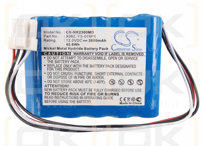 Nihon Kohden BSM-23001A / X062 3800 mAh Ni-MH 12,0 V (Cameron Sino)