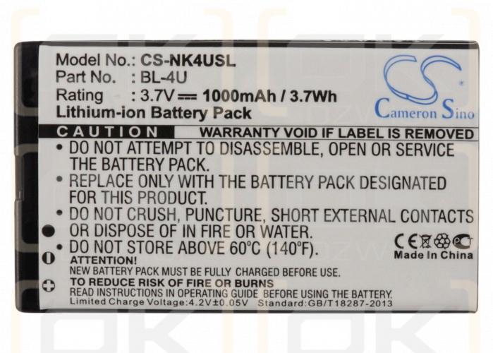 Nokia Asha 300 / BL-4U 1000mAh Li-ion 3.7V (Cameron Sino)