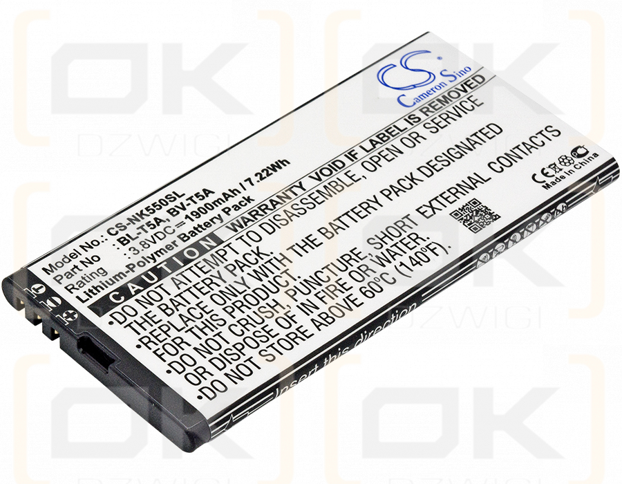 Microsoft RM-1040 / BL-T5A 1900 mAh Li-Polymer 3,8 V (Cameron Sino)