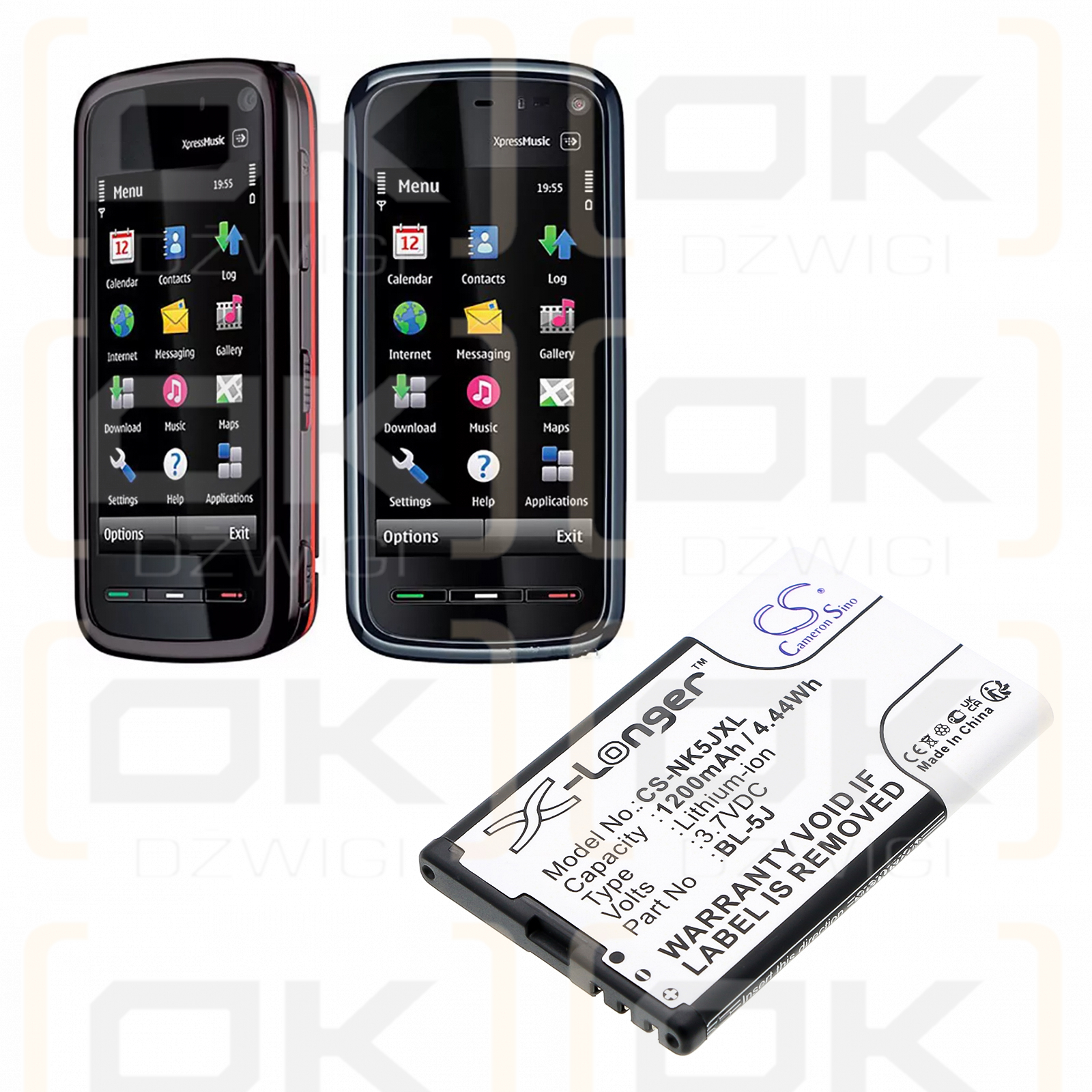 Nokia X1-00 / BL-5J 1200 мАч литий-ионный 3,7 В (Cameron Sino)