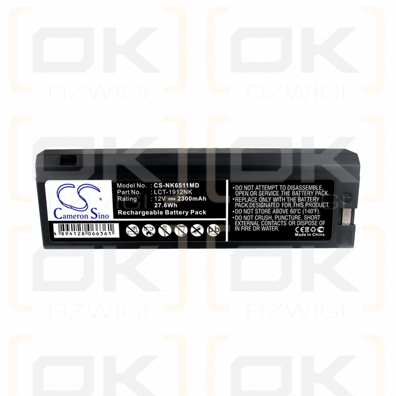 Nihon Kohden ECG-9020 / LCT-1912NK 2300mAh Rechargeable Batteries Pack 12.0V (Cameron Sino)