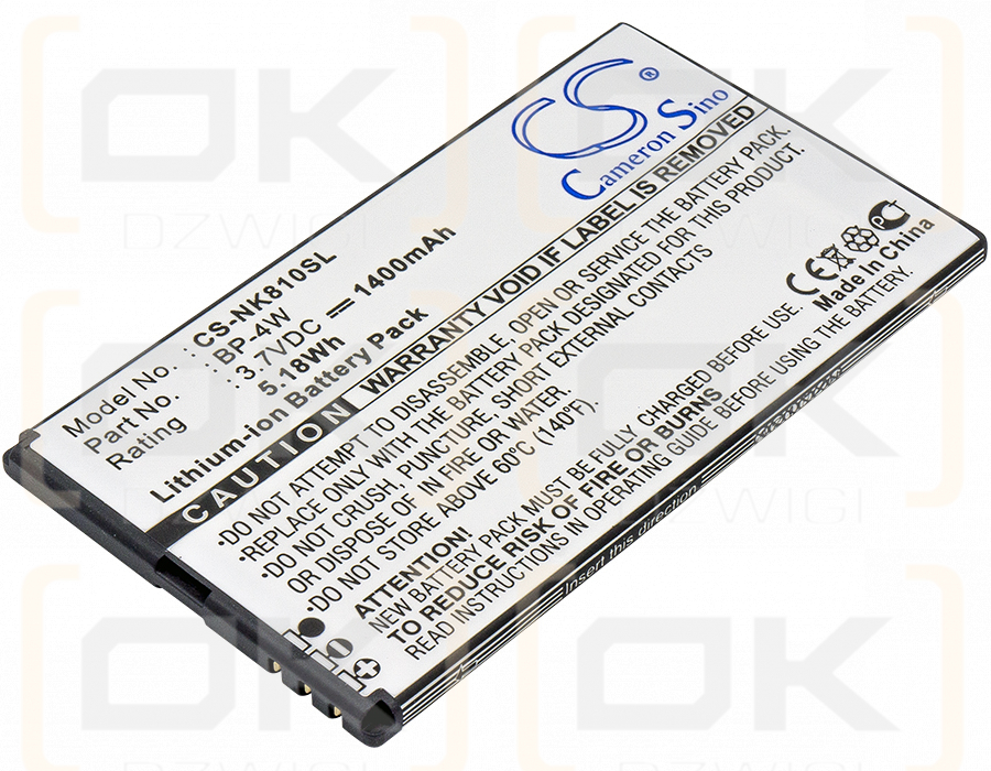 Nokia Lumia 822 / BP-4W 1400mAh Li-ion 3.7V (Cameron Sino)