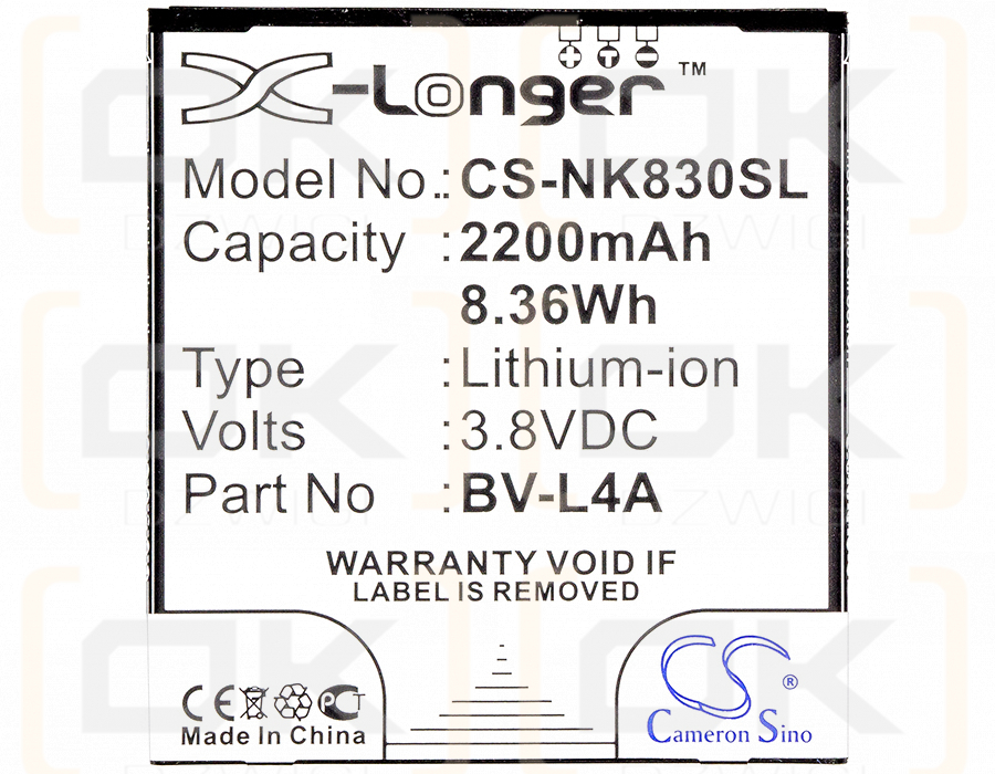 Nokia Tesla / BV-L4A 2200mAh Li-ion 3.8V (Cameron Sino)