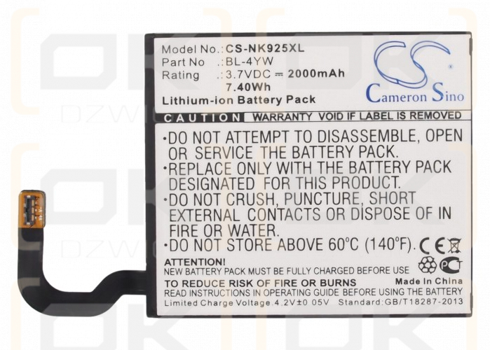 Microsoft Lumia 925.2 / BL-4YW 2000mAh Li-ion 3.7V (Cameron Sino)