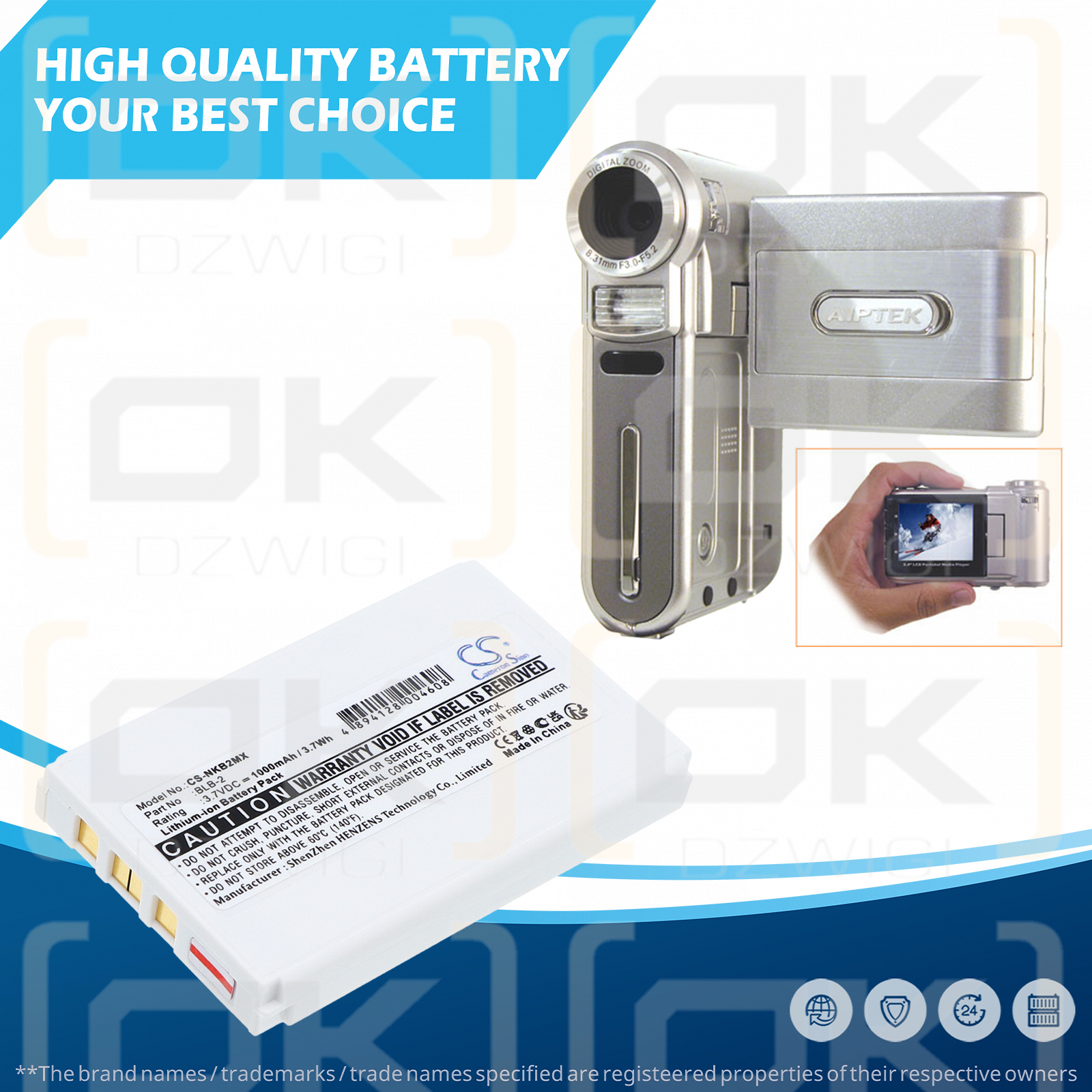 Bateria zamienna do Nokia 8850G / BLB-2 1000 mAh Li-ion 3.7 V (Cameron Sino)