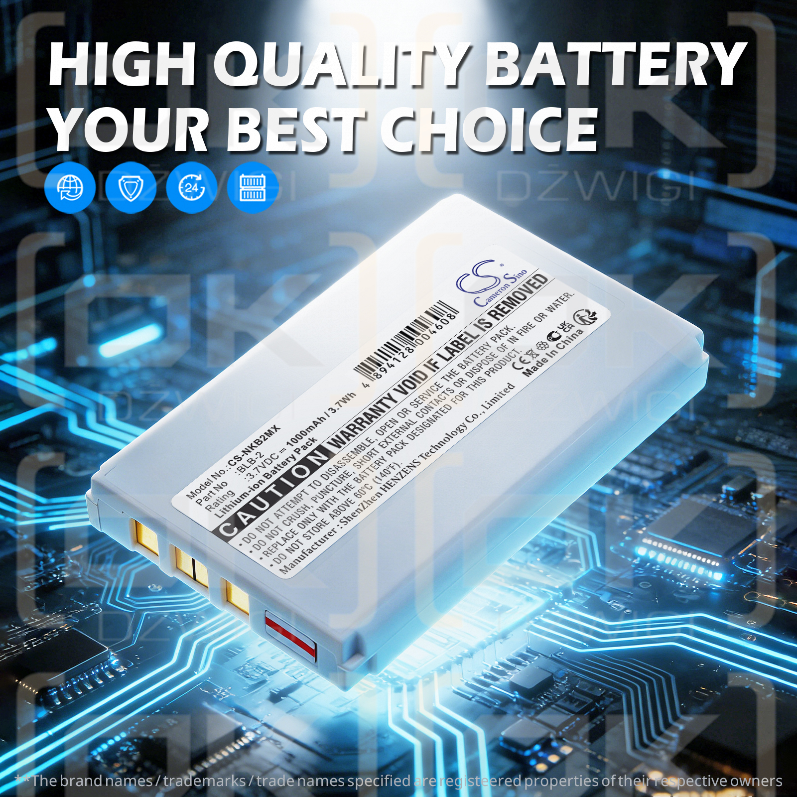 Bateria zamienna do Nokia 8850G / BLB-2 1000 mAh Li-ion 3.7 V (Cameron Sino)