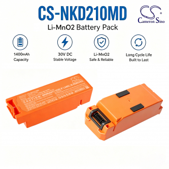 Replacement Battery for Nihon Kohden Defibrillator Cardiolife AED2100 / NKPB-1430K 1400 mAh Li-MnO2 30 V (Cameron Sino)