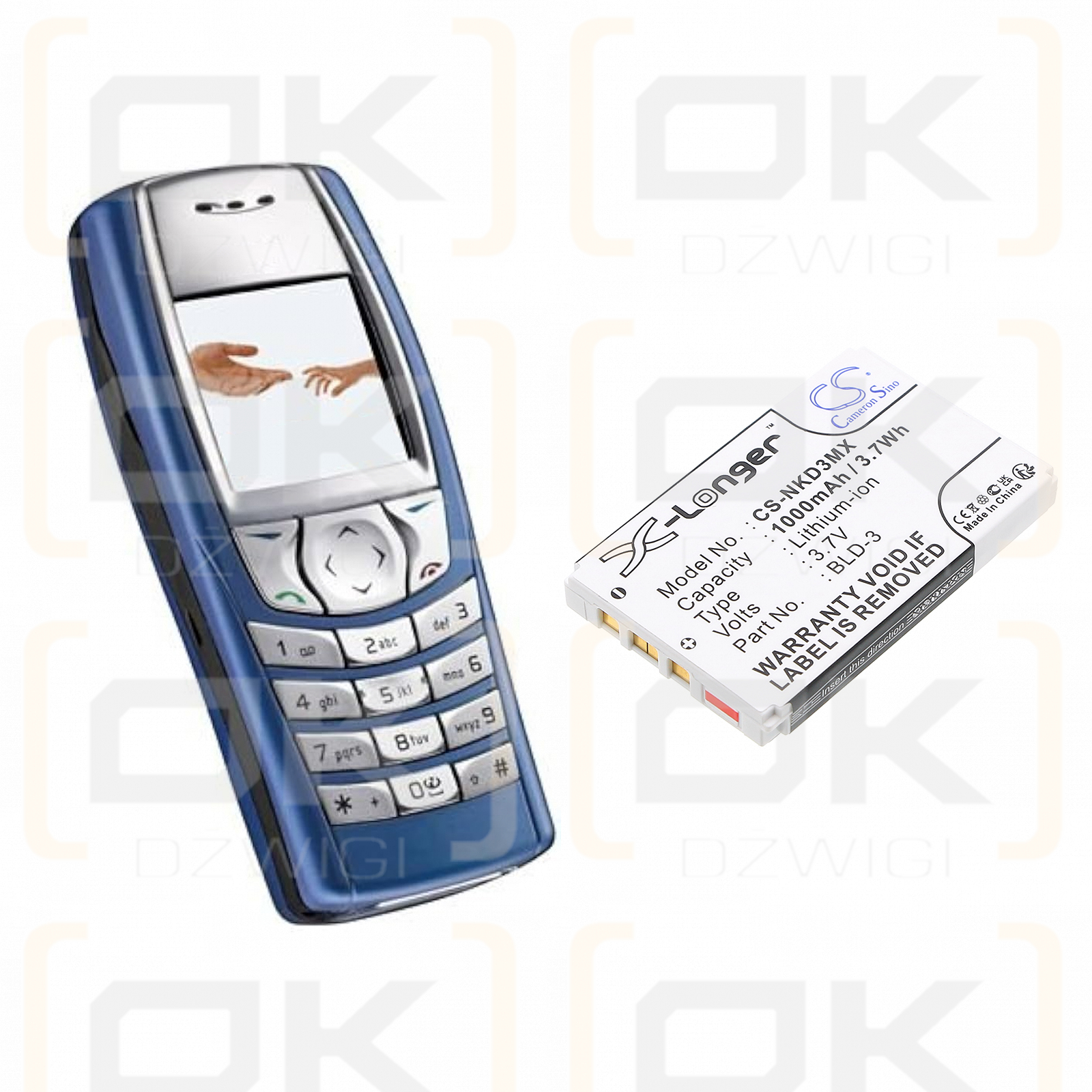 Nokia 6610i / BLD-3 1000mAh Li-ion 3.7V (Cameron Sino)