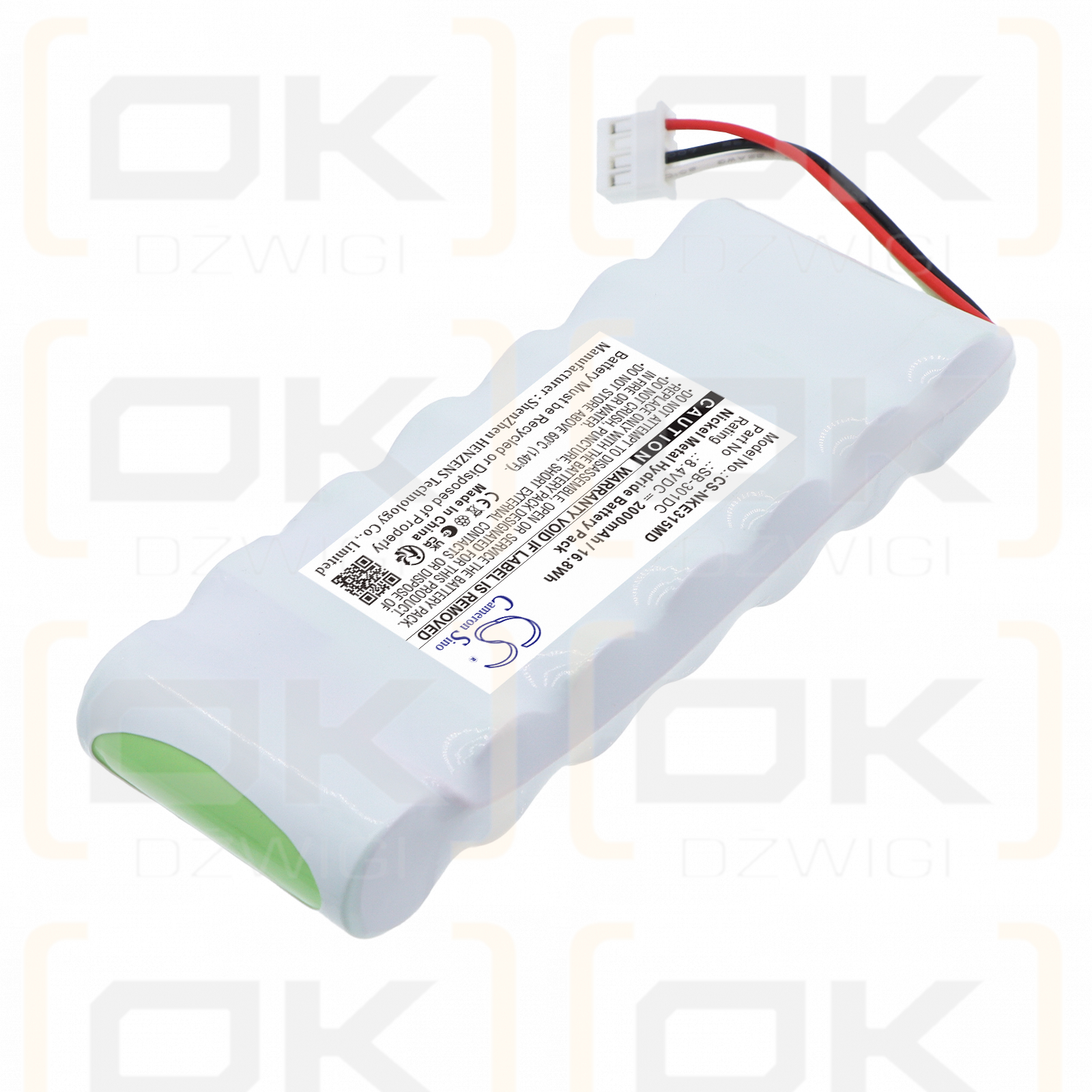 Batería de repuesto para Nihon Kohden ECG-3150 Cardiofax C / SB-301DC 2000 mAh Ni-MH 8.4 V (Cameron Sino)