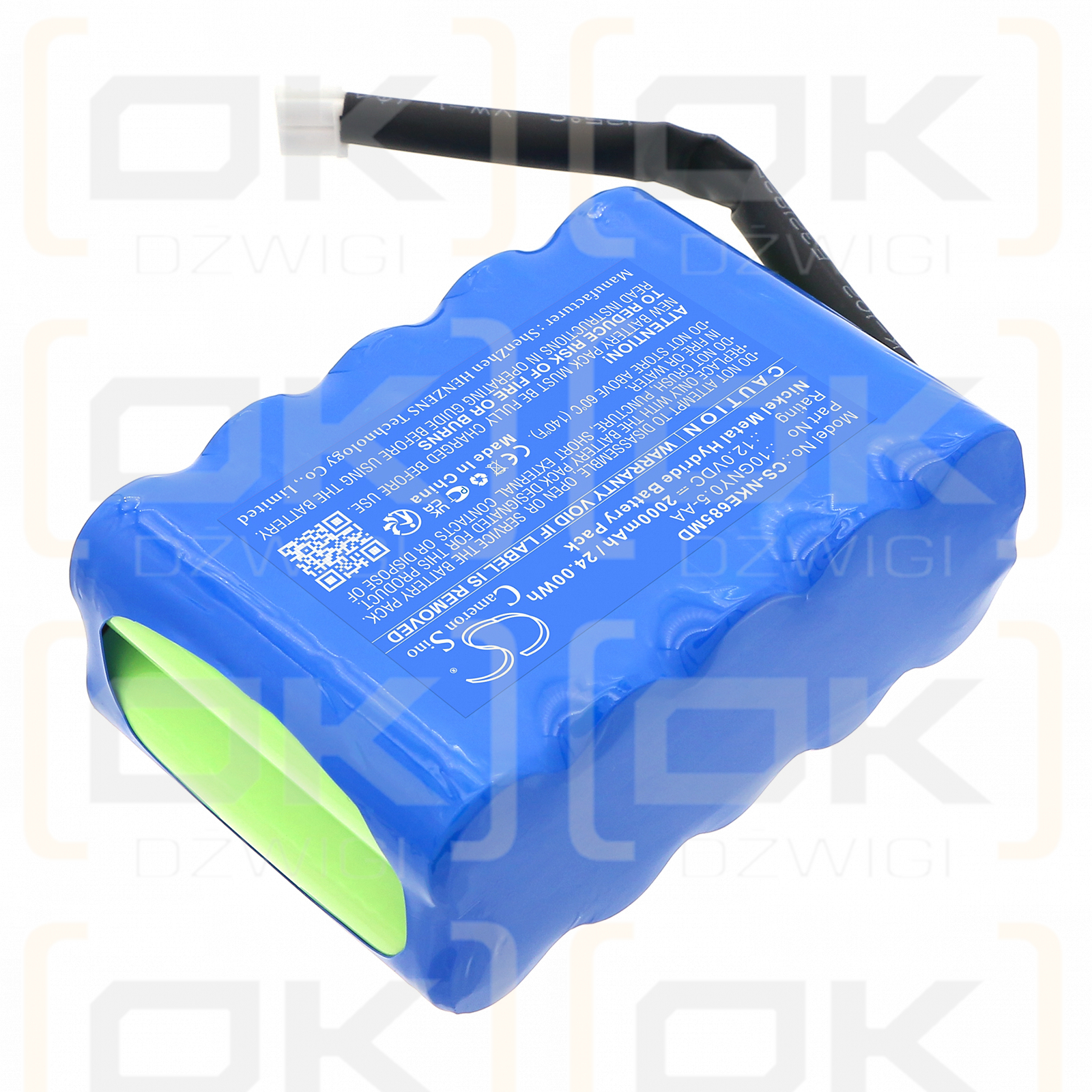 Nihon Kohden 6851K ECG / 10GNY0.5-AA 2000 mAh Ni-MH 12 V (Cameron Sino)