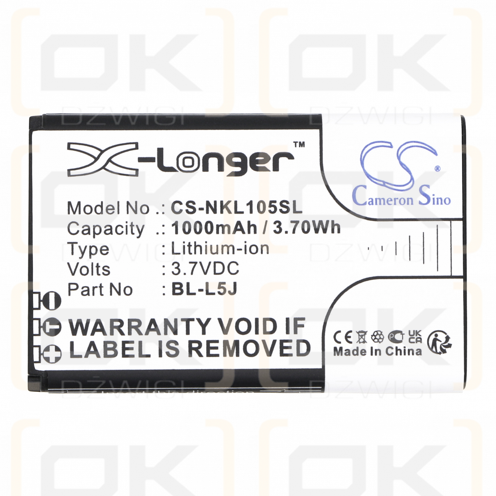 Nokia 105 2023 / BL-L5J 1000 mAh Li-Ion 3,7 V (Cameron Sino)