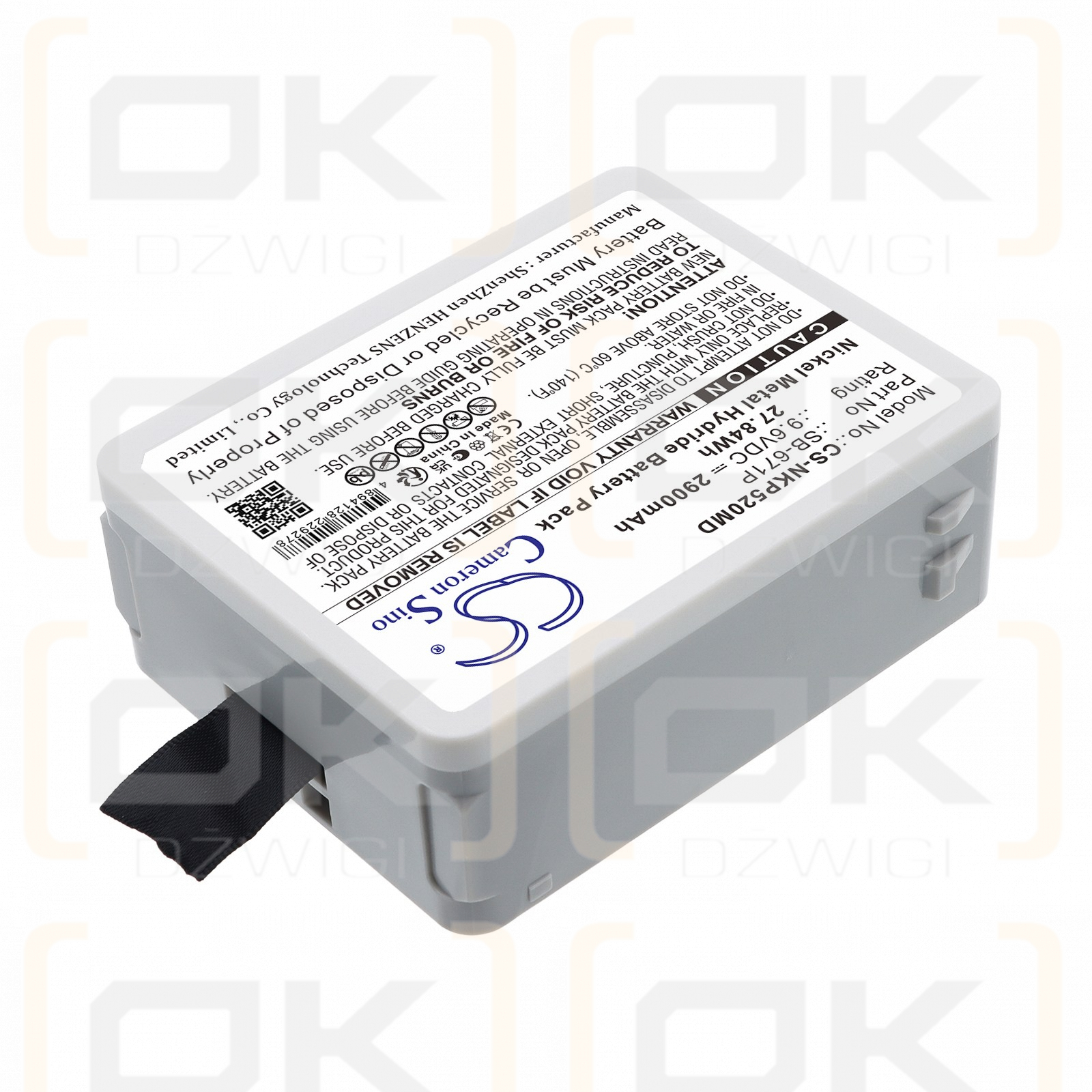 Bateria zamienna do Nihon Kohden WEP-520x /  SB-671P 2900 mAh Ni-MH 9.6 V (Cameron Sino)