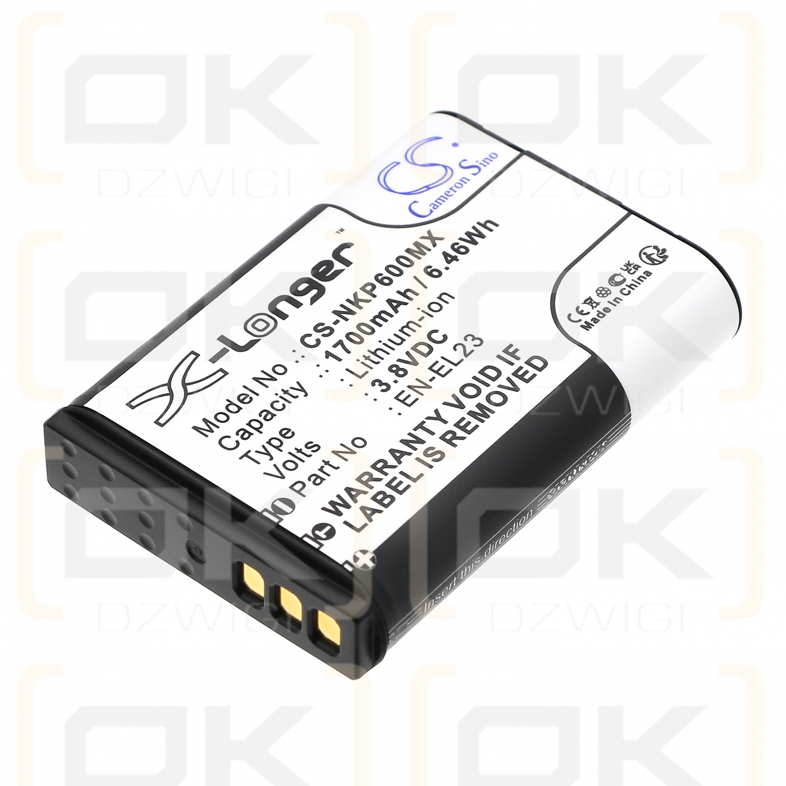 Nikon Coolpix S810c / EN-EL23 1700mAh Li-ion 3.8V (Cameron Sino)