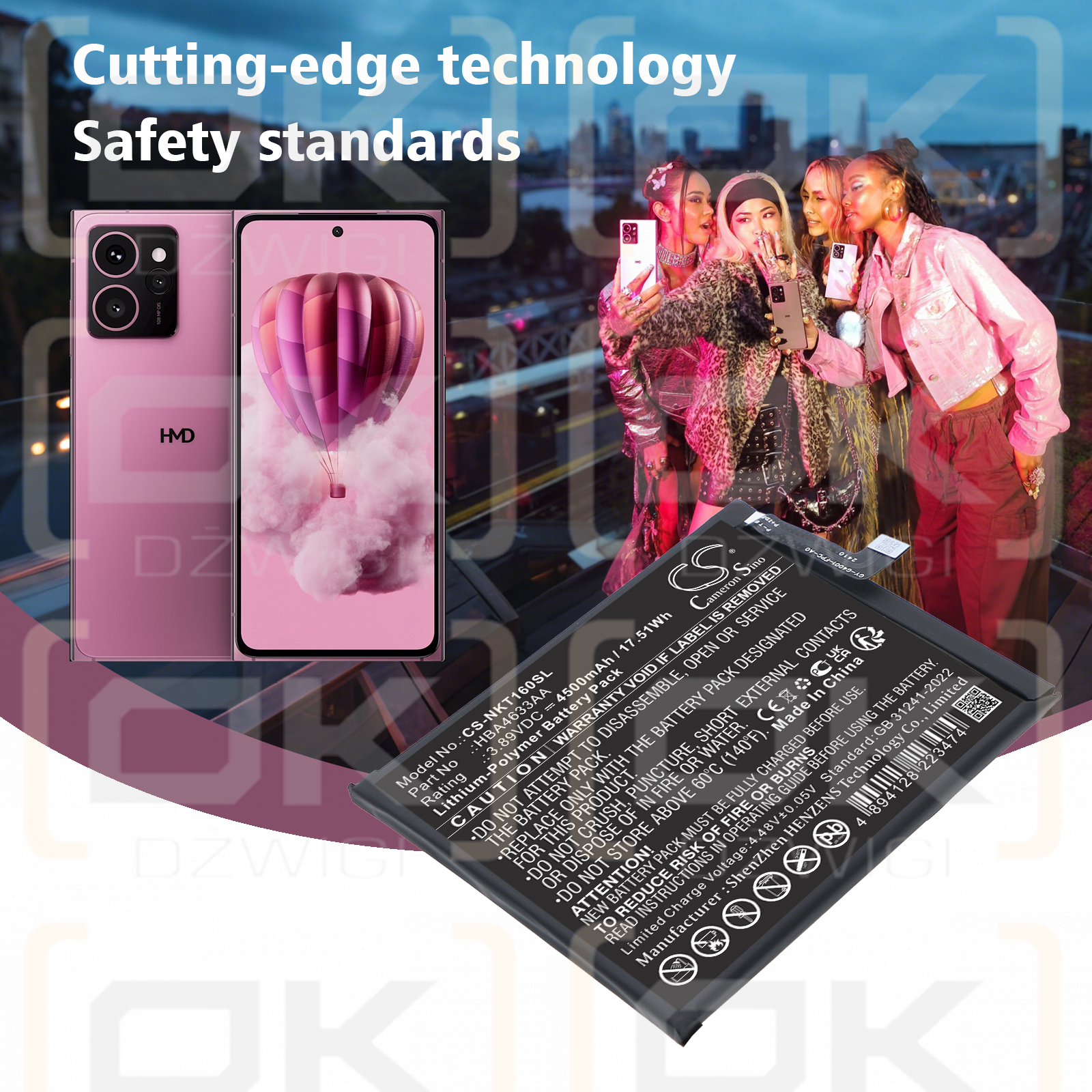 HMD TA-1688 / HBA4633AA 4500 mAh Li-Polymer 3.89 V (Cameron Sino)