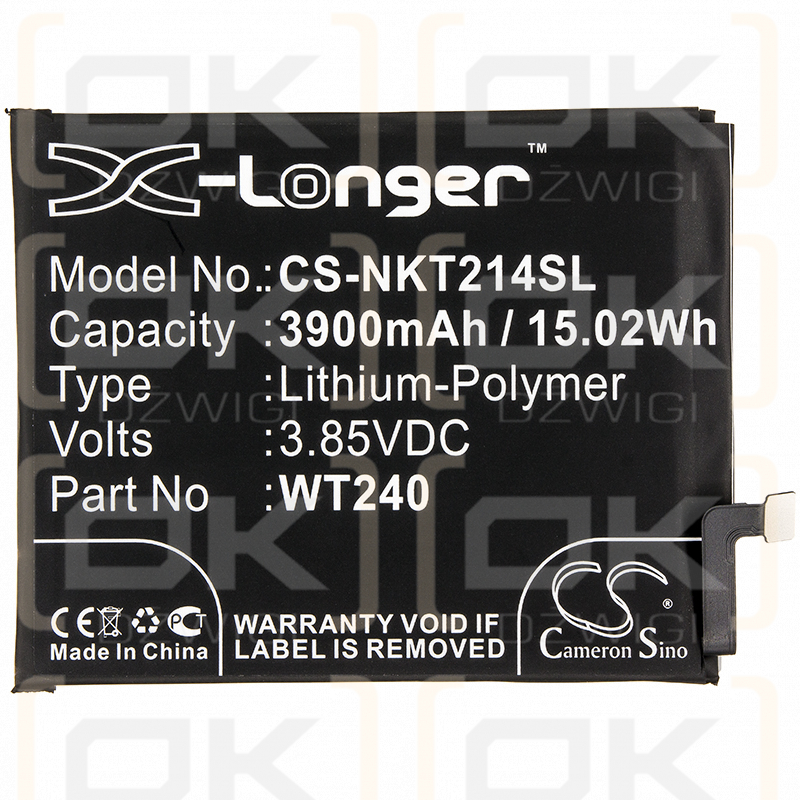 Nokia TA-1214 / WT240 3900mAh Li-Polímero 3.85V (Cameron Sino)