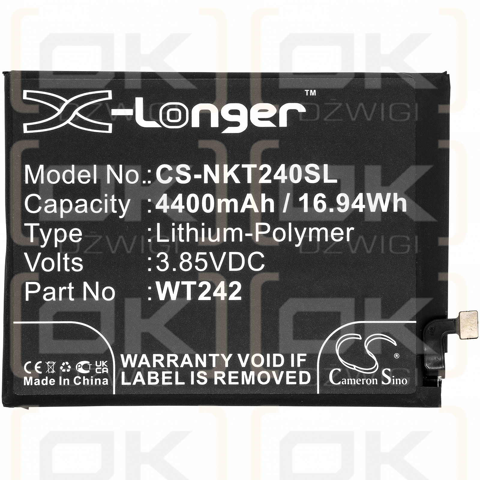 Nokia TA-1270 / WT242 4400mAh Li-Polymer 3.85V (Cameron Sino)