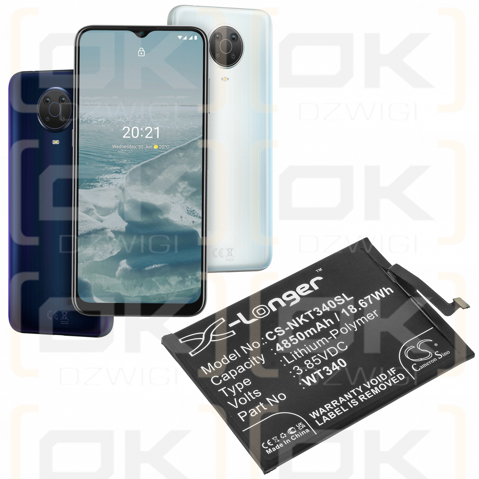 Nokia TA-1334 / WT340 4850mAh Li-Polymer 3.85V (Cameron Sino)