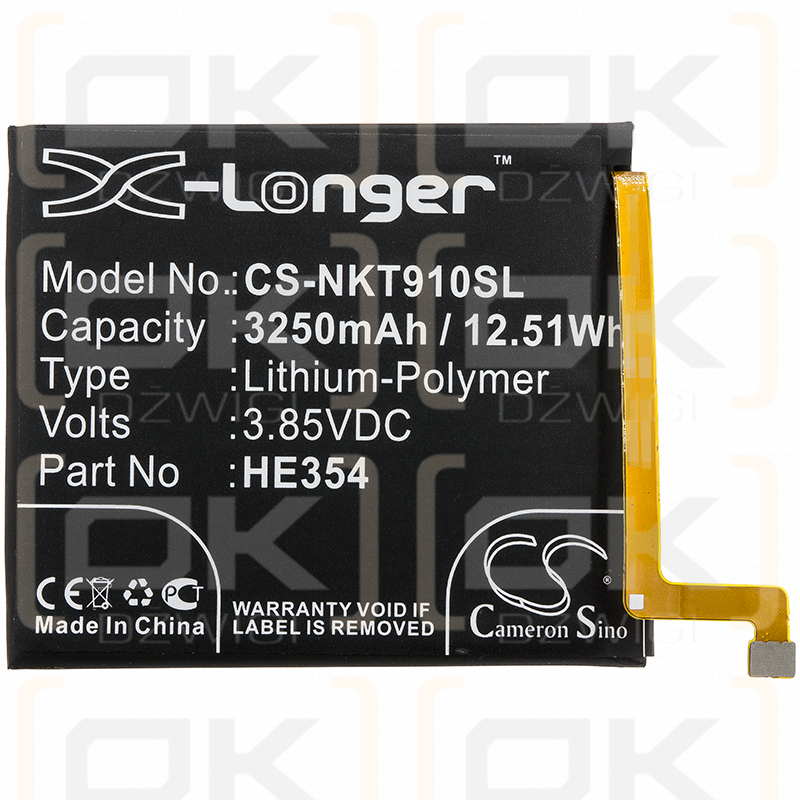 Nokia TA-1087 / HE354 3250mAh Li-Polymer 3.85V (Cameron Sino)