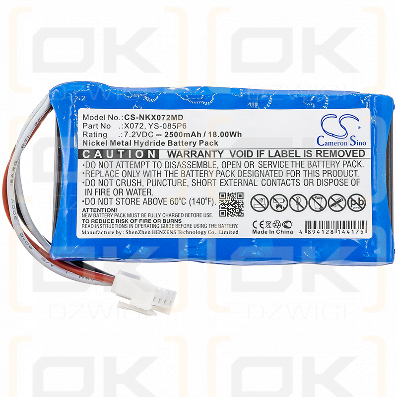 Nihon Kohden OLG-2800 / X072 2500mAh Ni-MH 7.2V (Cameron Sino)