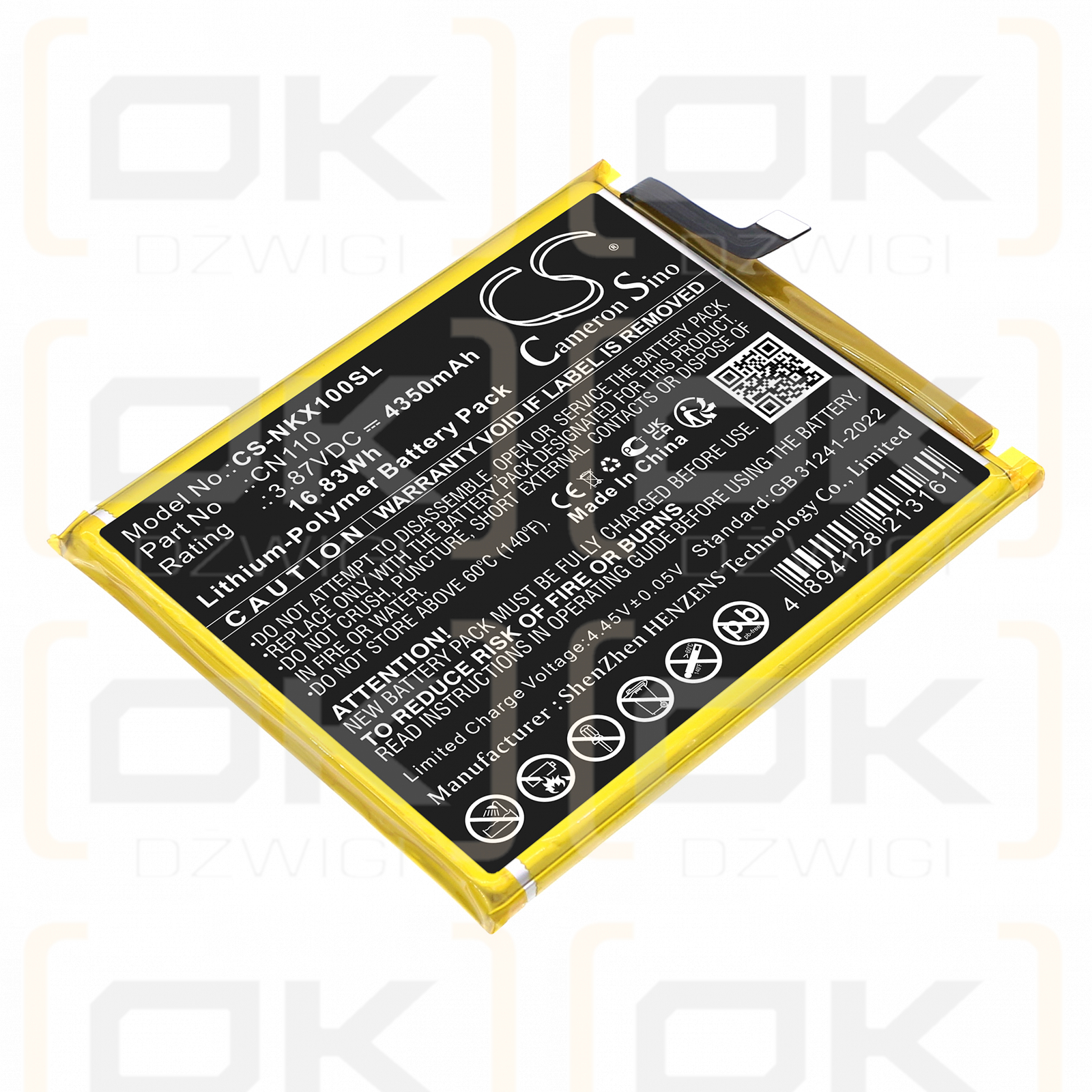 Nokia X20 / CN110 4350mAh Li-Polymer 3.87V (Cameron Sino)