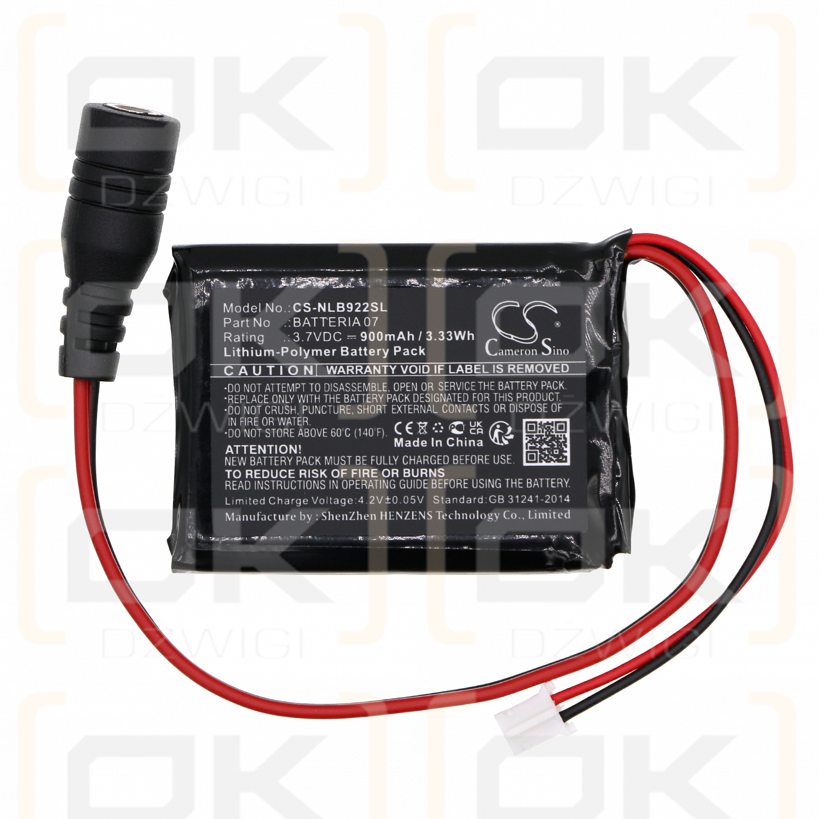 Nolan N-COM B902 R / BATTERIA 07 900mAh Li-Polymer 3.7V (Cameron Sino)