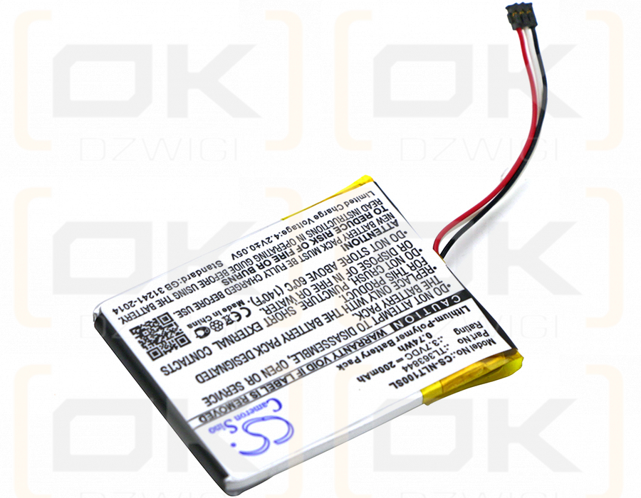 Nest T100577 / TL363844 200mAh Li-Polymer 3.7V (Cameron Sino)