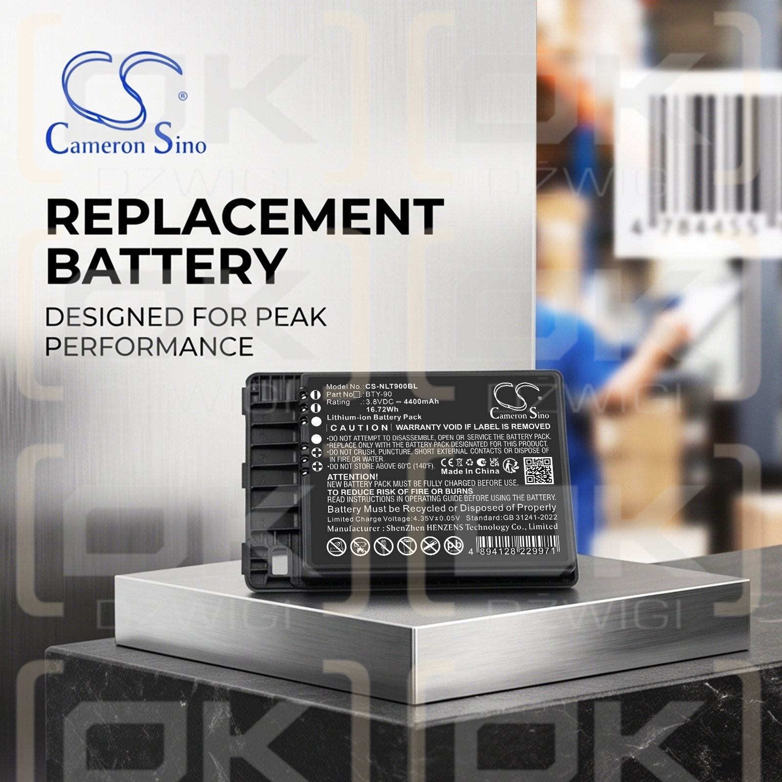 Bateria zamienna do Newland NLS-MT90 / BTY-90 4400 mAh Li-ion 3.8 V (Cameron Sino)