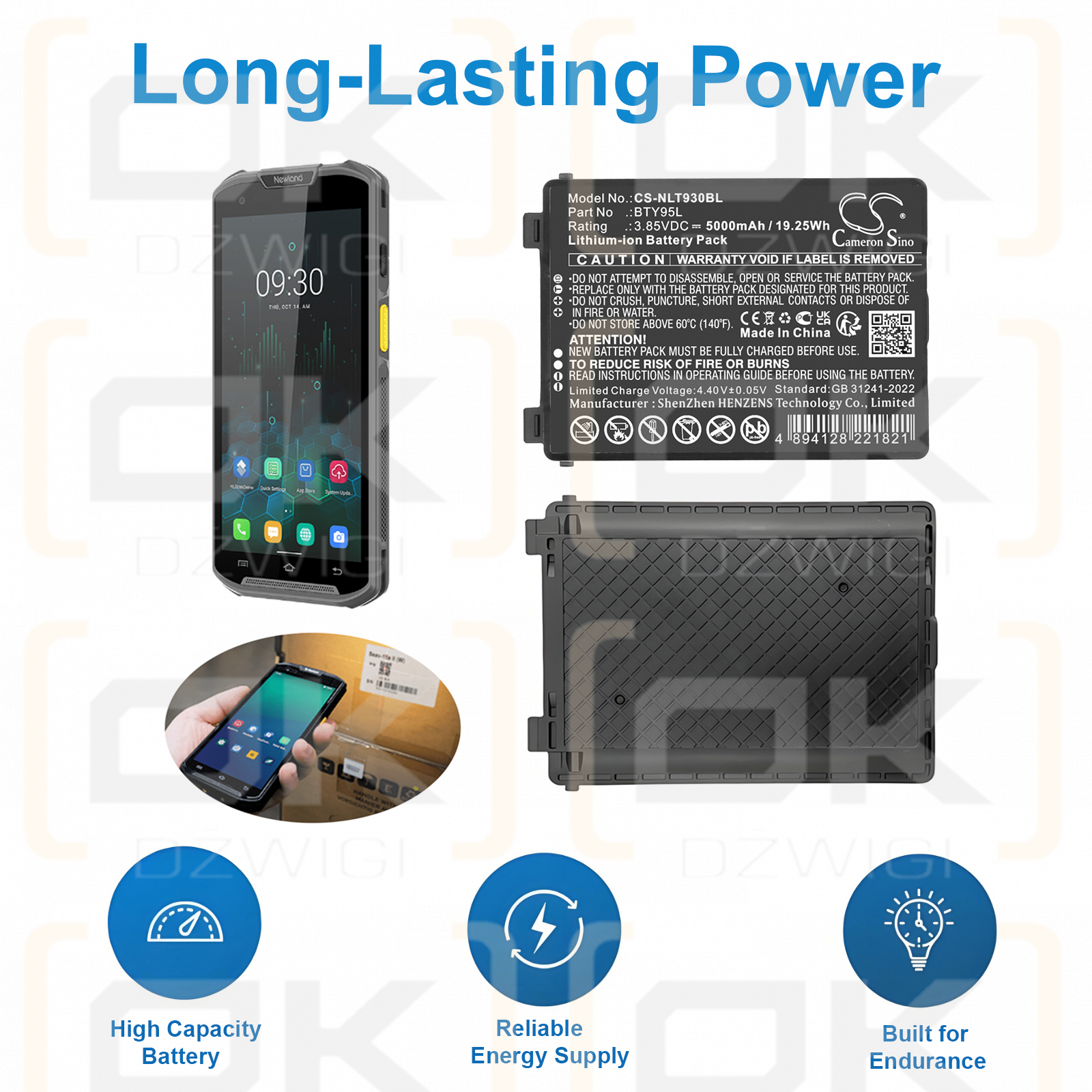 Newland MT93 Megattera / BTY95L 5000 mAh Li-Ion 3,85 V (Cameron Sino)