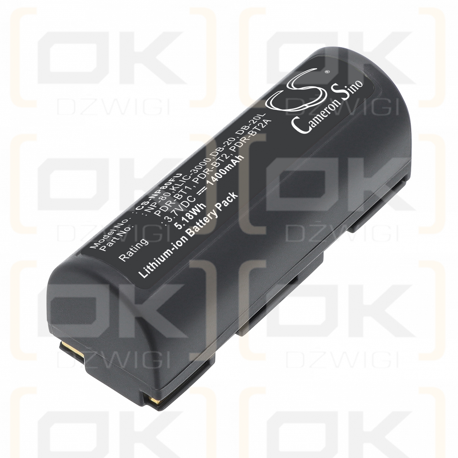 Replacement Battery for Toshiba PDR-M70 / PDR-BT1 1400 mAh Li-ion 3.7 V (Cameron Sino)