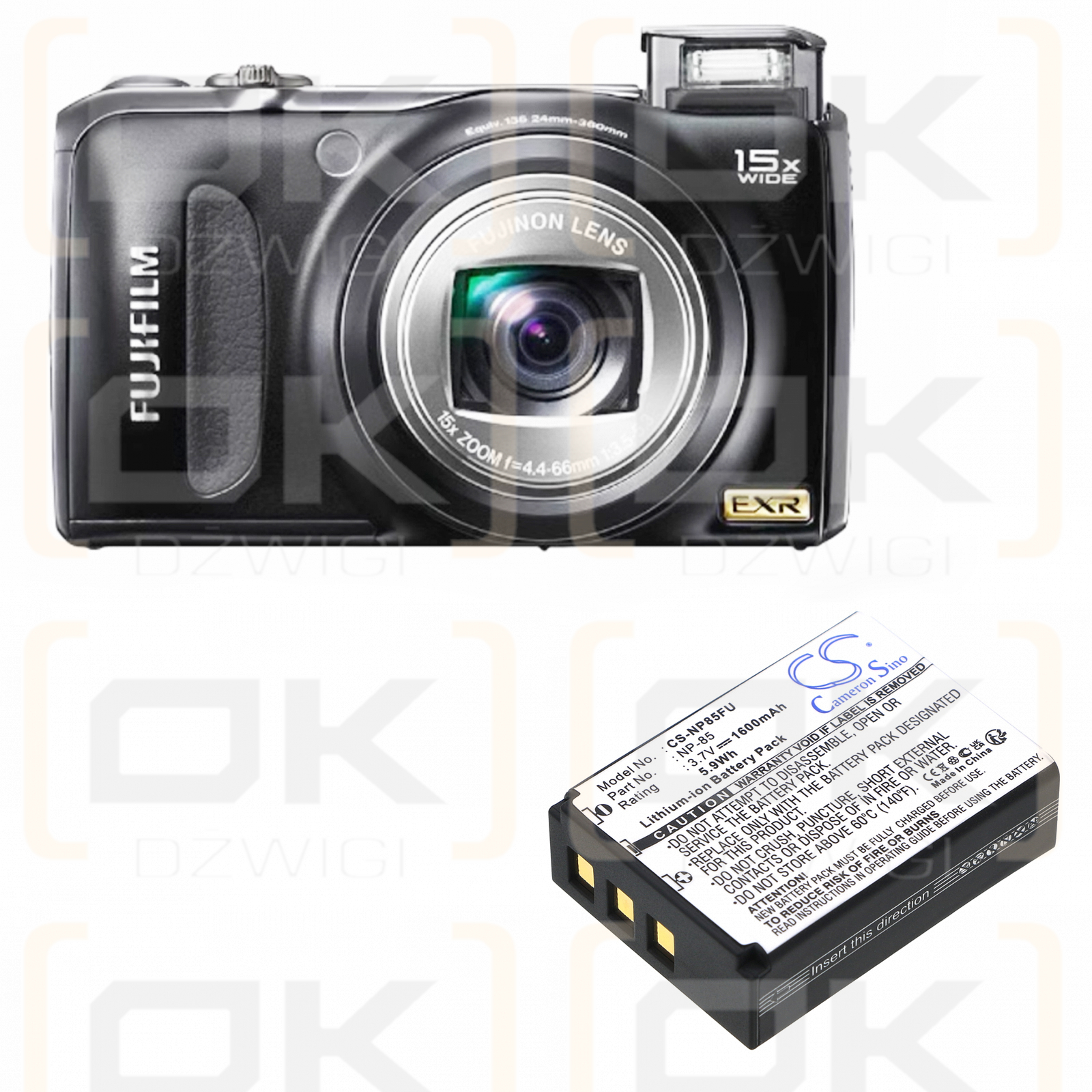 Fujifilm FinePix SL1000 / NP-85 1600mAh Li-ion 3.7V (Cameron Sino)