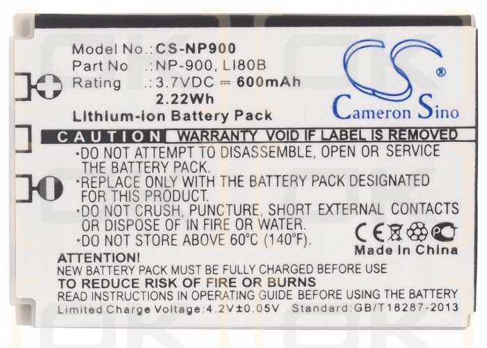 Polaroid T830A / BLi-296 600mAh Li-ion 3.7V (Cameron Sino)