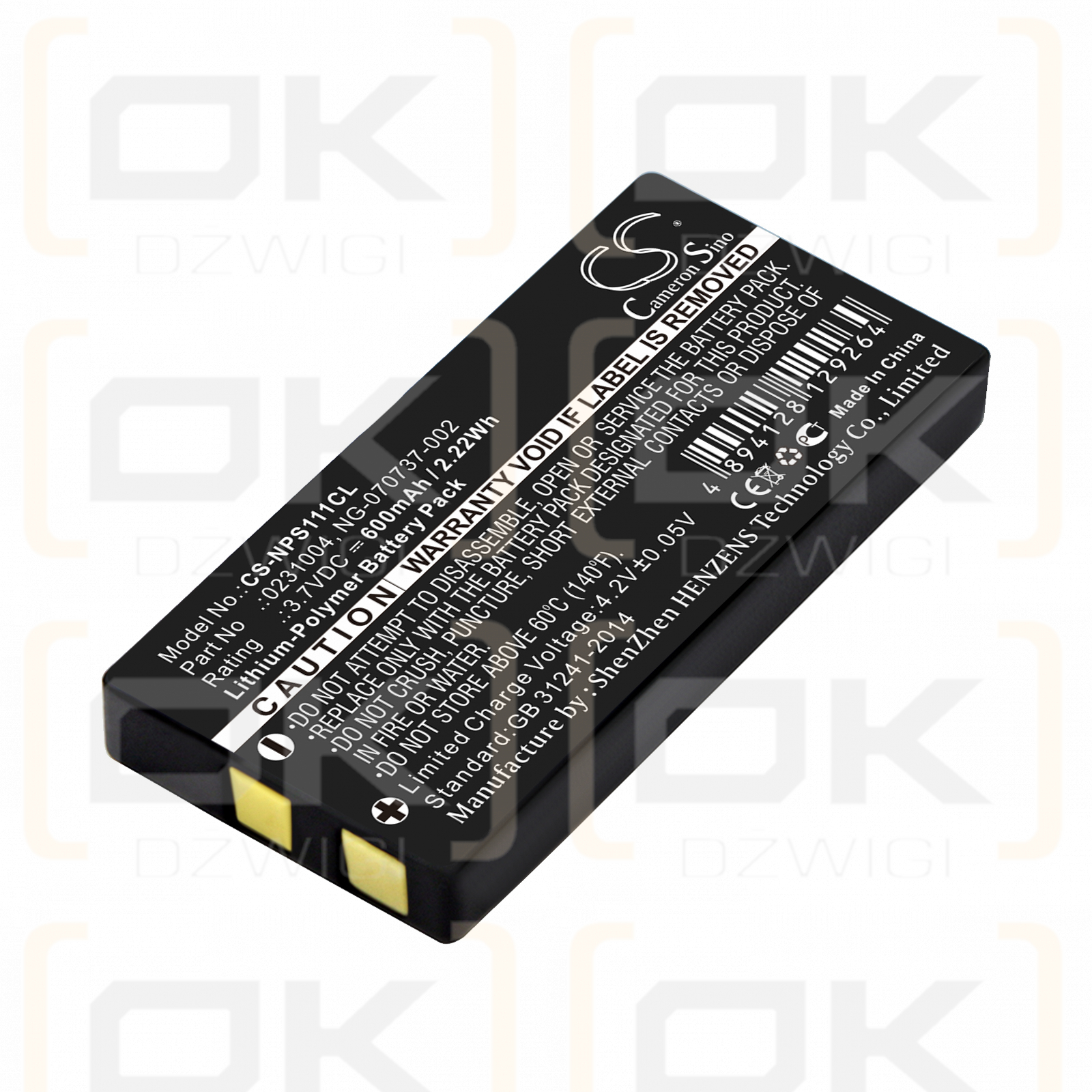 NEC PSIII / 0231004 600mAh Li-Polímero 3.7V (Cameron Sino)