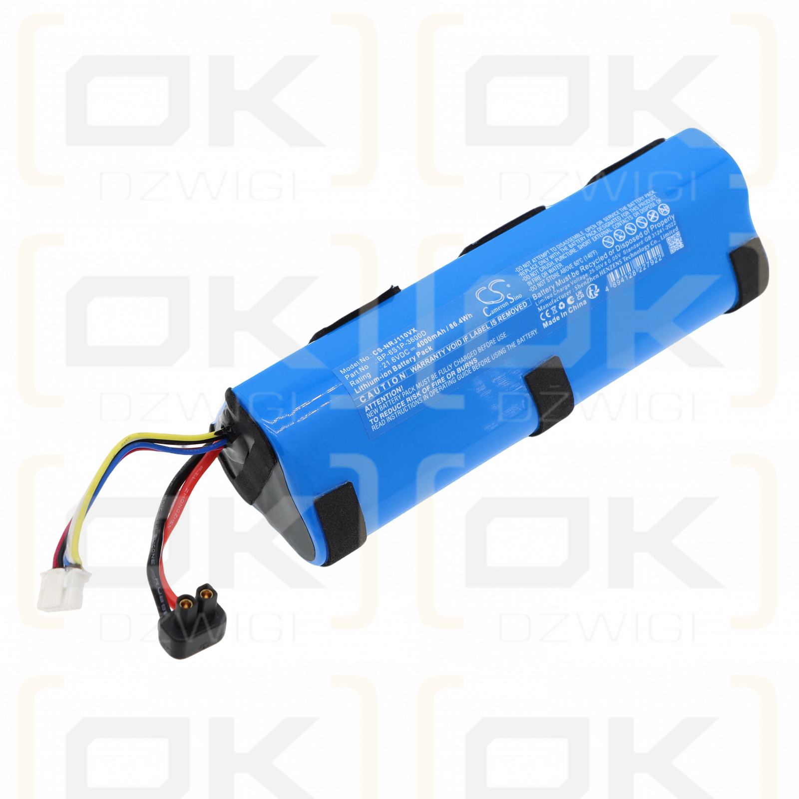 Replacement battery for NARWAL S1 Max / BP-6S1P-3600A 4000 mAh Li-ion 21.6 V (Cameron Sino)