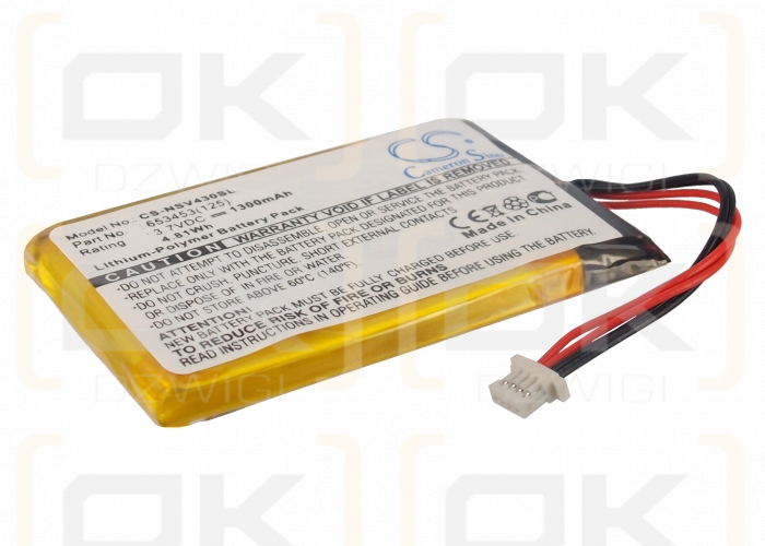 Insignia NS-NCV43 / 653453(125) 1300mAh Li-Polymer 3.7V (Cameron Sino)