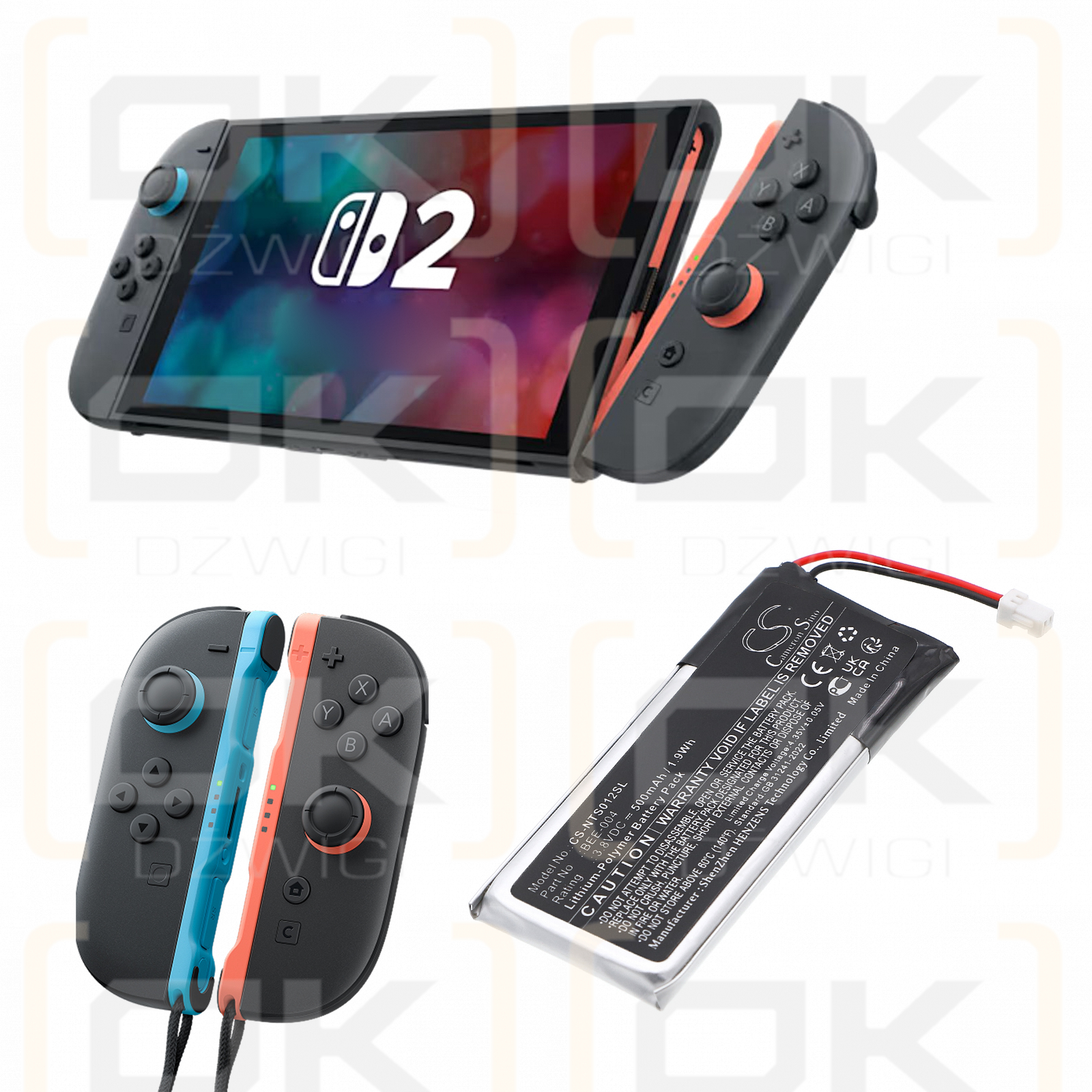 Nintendo Switch 2 Joy-Con 2 / BEE-004 500 mAh Li-Polymer 3,8 V (Cameron Sino)